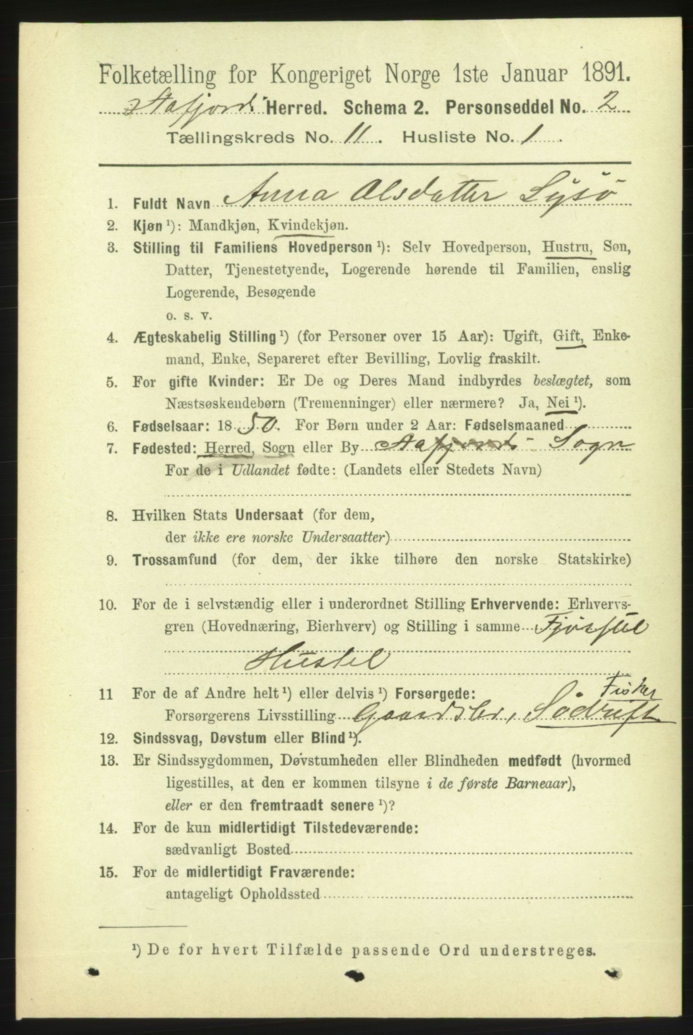 RA, 1891 census for 1630 Åfjord, 1891, p. 3304