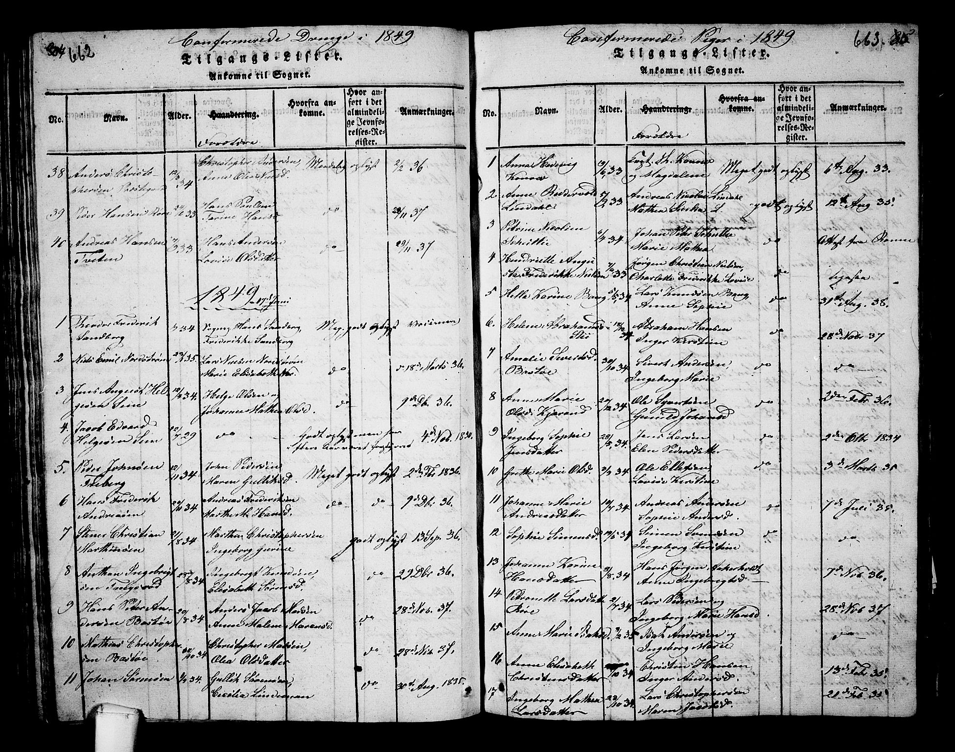 Borre kirkebøker, SAKO/A-338/G/Ga/L0001: Parish register (copy) no. I 1, 1815-1851, p. 662-663