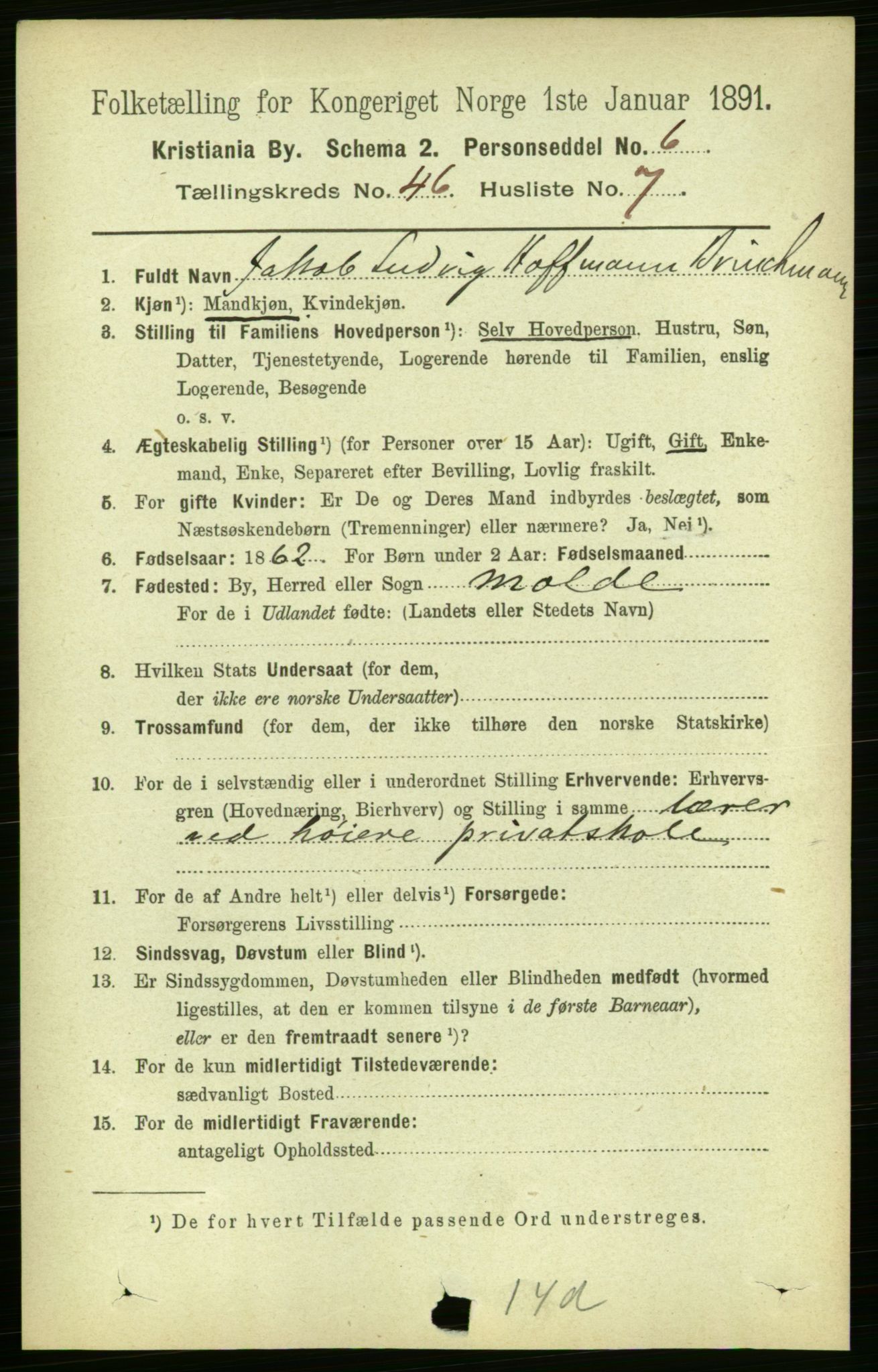 RA, 1891 census for 0301 Kristiania, 1891, p. 28071