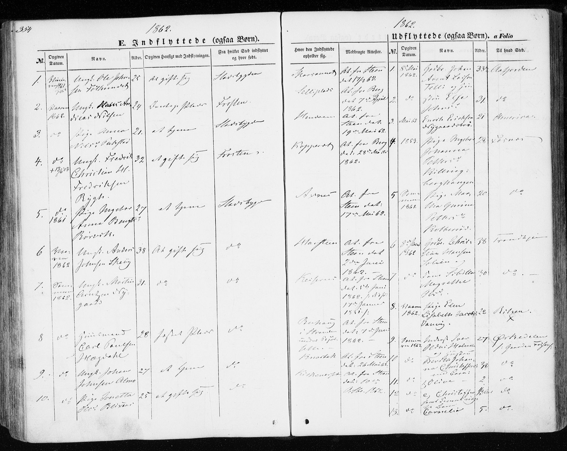 Ministerialprotokoller, klokkerbøker og fødselsregistre - Nord-Trøndelag, SAT/A-1458/701/L0008: Parish register (official) no. 701A08 /1, 1854-1863, p. 354