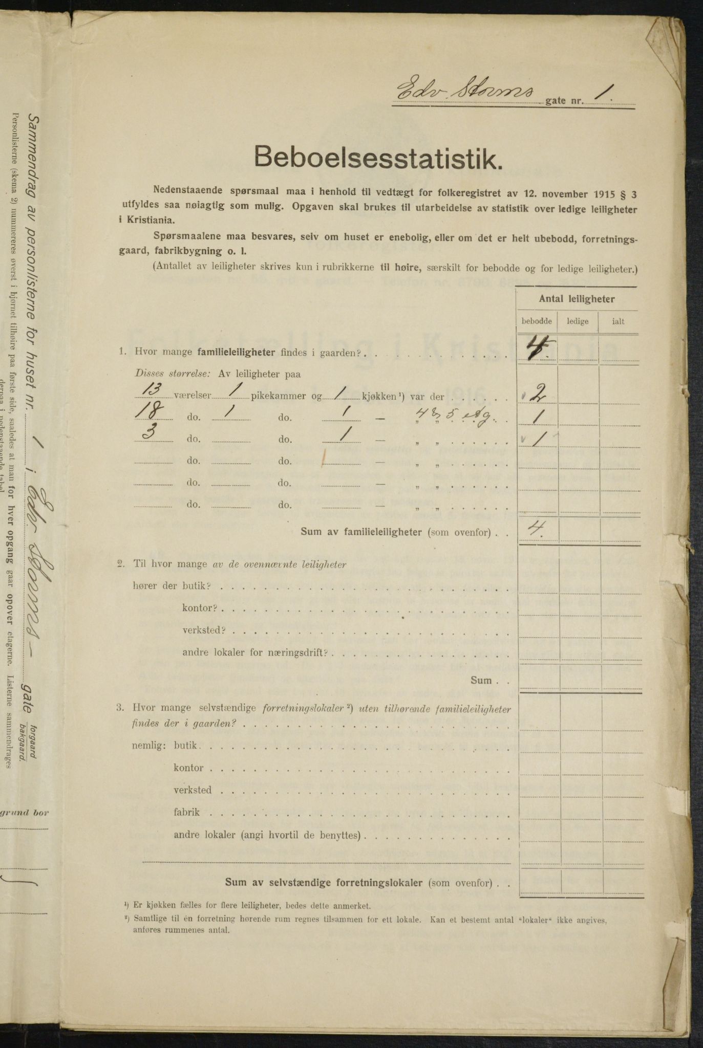 OBA, Municipal Census 1916 for Kristiania, 1916, p. 18899