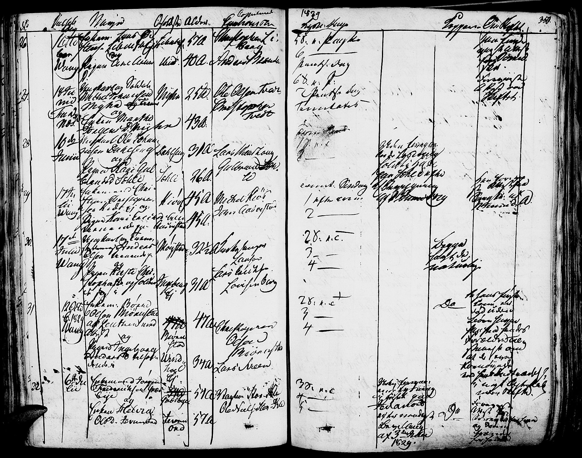 Vang prestekontor, Hedmark, AV/SAH-PREST-008/H/Ha/Haa/L0009: Parish register (official) no. 9, 1826-1841, p. 350