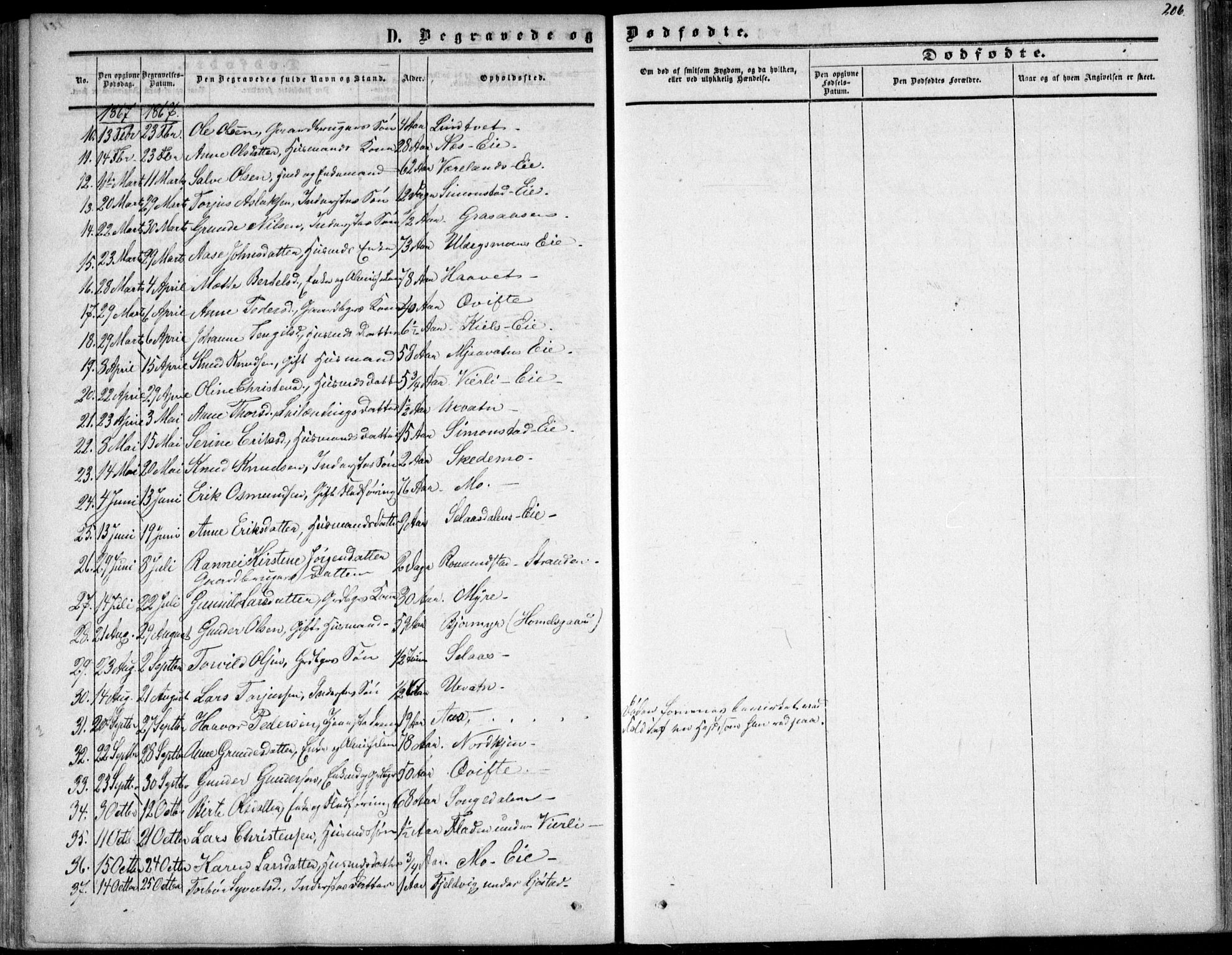 Gjerstad sokneprestkontor, SAK/1111-0014/F/Fa/Fab/L0003: Parish register (official) no. A 3, 1853-1878, p. 206