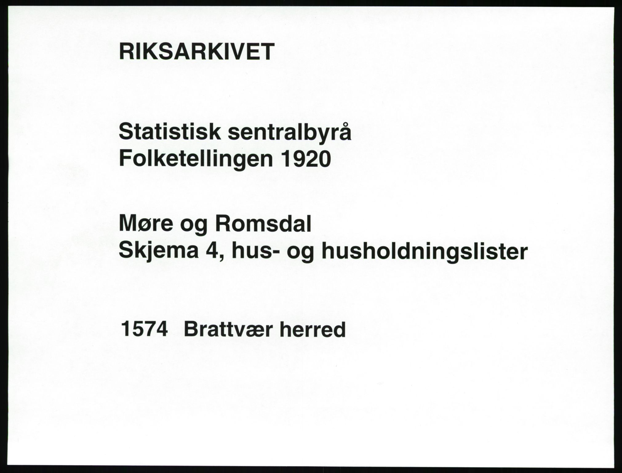 SAT, 1920 census for Brattvær, 1920, p. 26