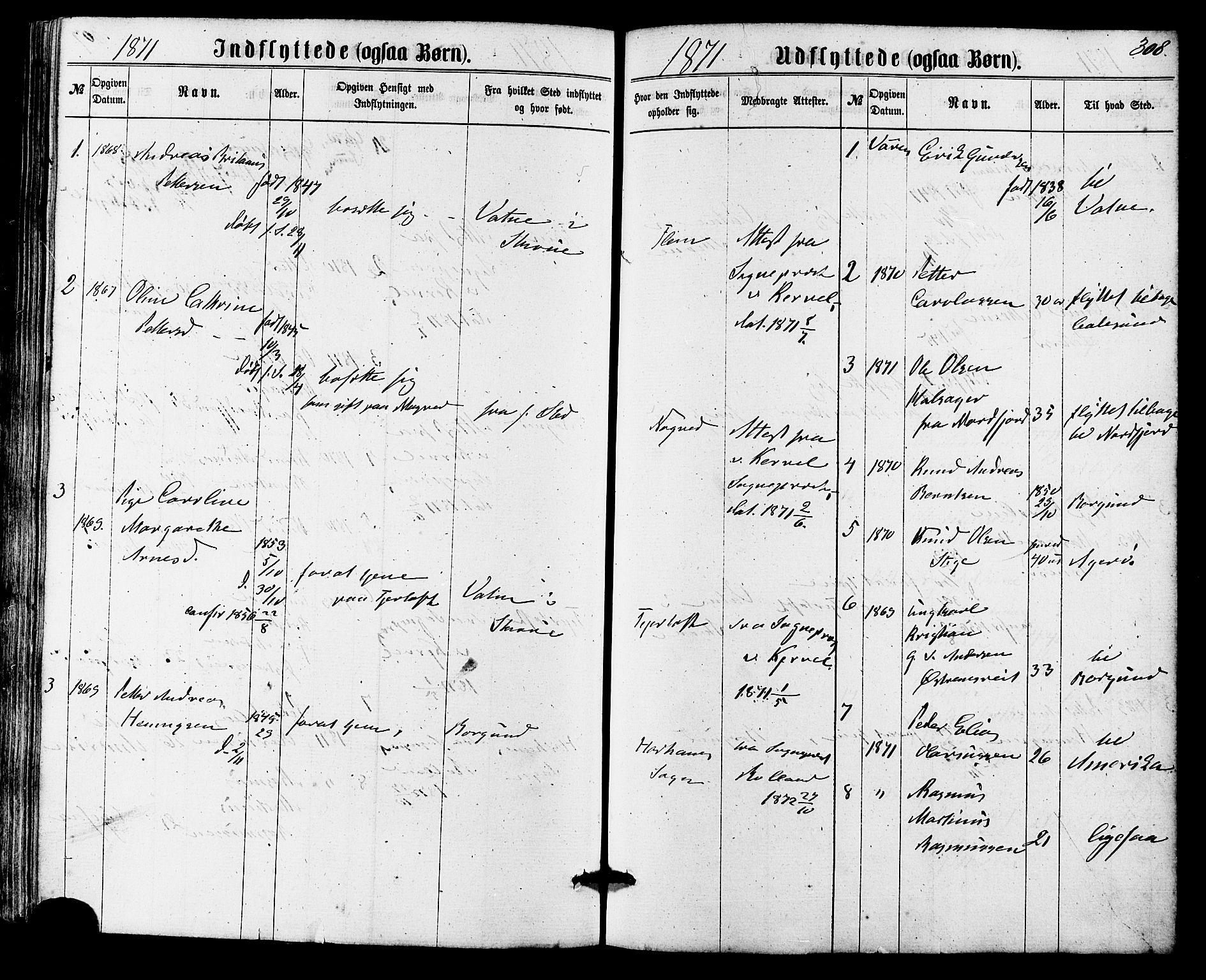 Ministerialprotokoller, klokkerbøker og fødselsregistre - Møre og Romsdal, SAT/A-1454/536/L0498: Parish register (official) no. 536A07, 1862-1875, p. 308