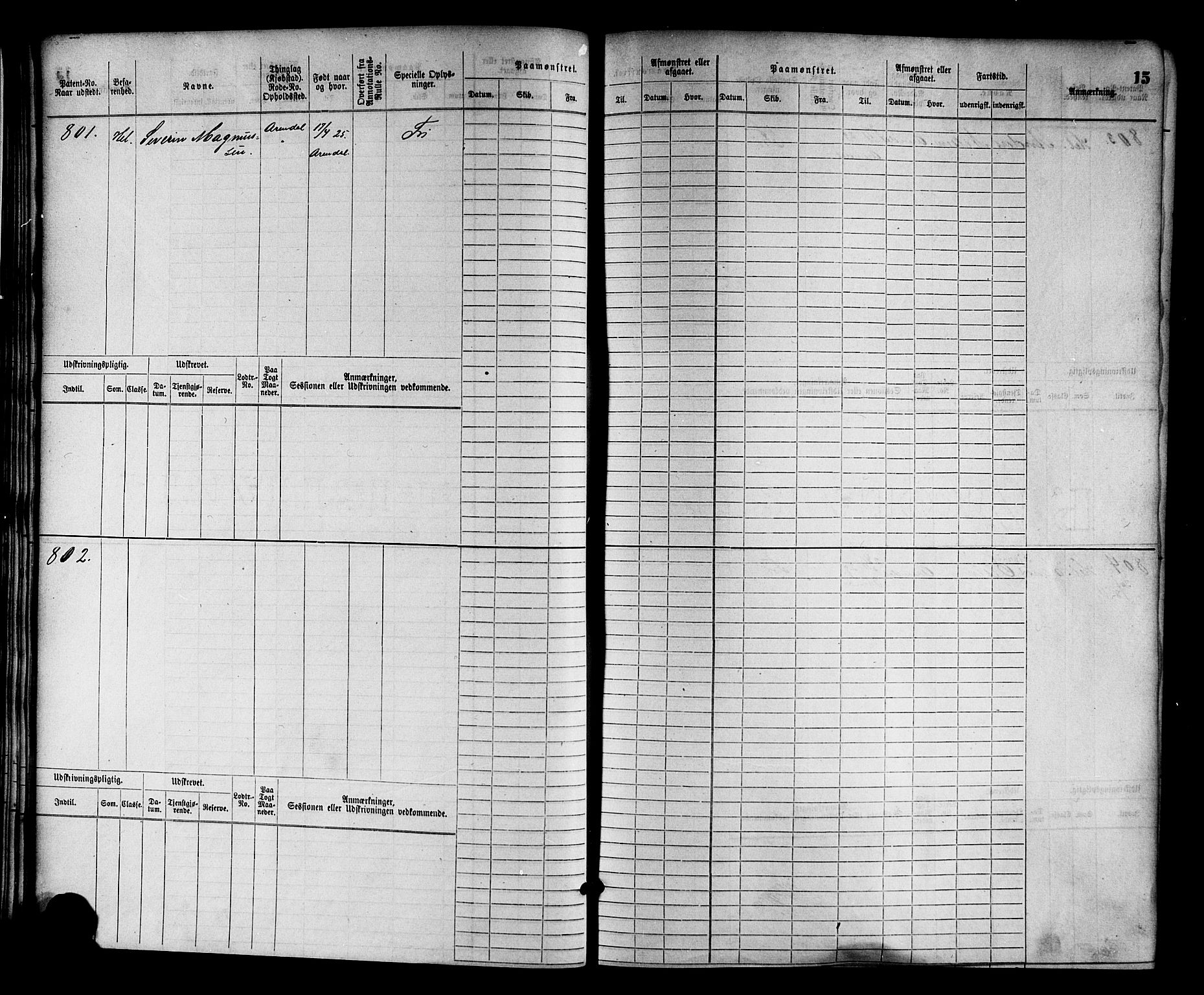 Arendal mønstringskrets, AV/SAK-2031-0012/F/Fb/L0011: Hovedrulle nr 775-1528, S-9, 1868-1885, p. 17