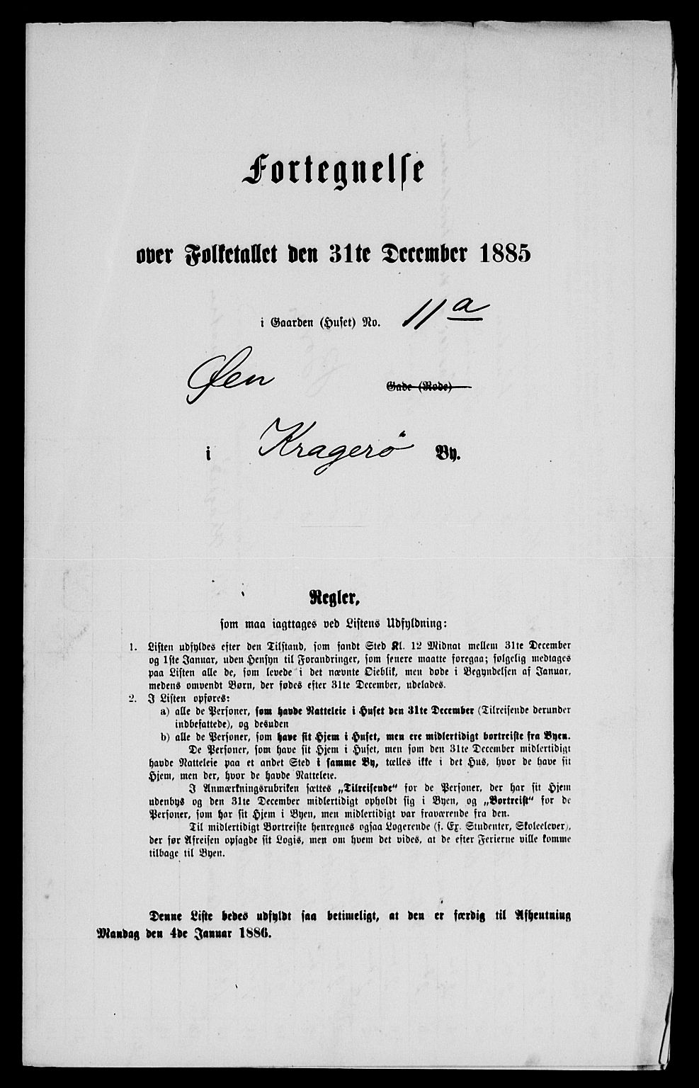 SAKO, 1885 census for 0801 Kragerø, 1885, p. 479