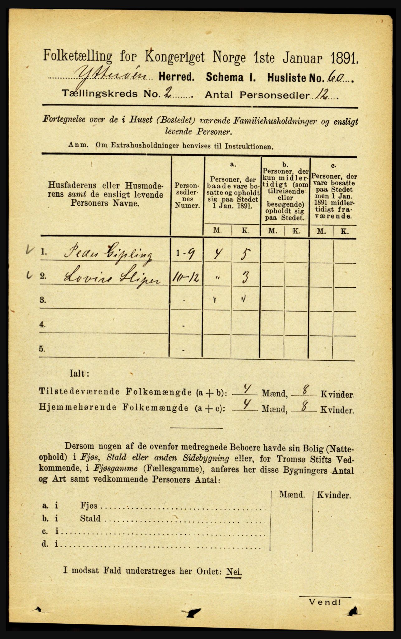 RA, 1891 census for 1722 Ytterøy, 1891, p. 754