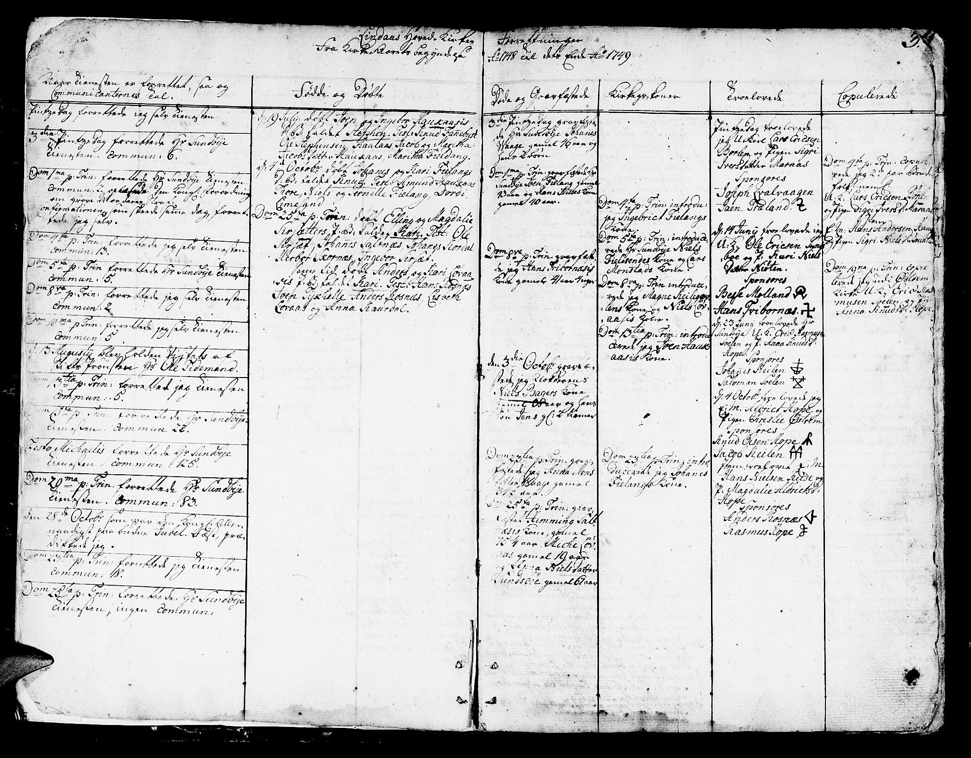Lindås Sokneprestembete, SAB/A-76701/H/Haa: Parish register (official) no. A 3, 1748-1764, p. 3