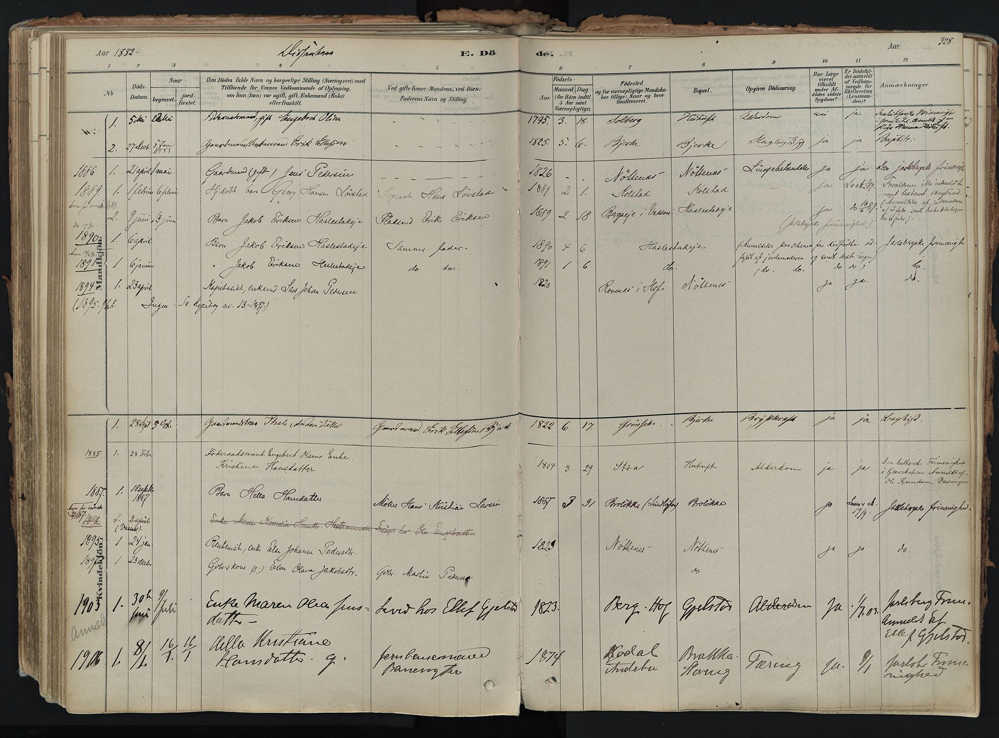 Hof kirkebøker, SAKO/A-64/F/Fa/L0007: Parish register (official) no. I 7, 1878-1940, p. 328