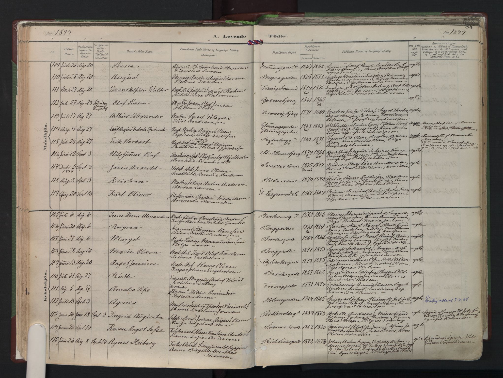Fredrikstad domkirkes prestekontor Kirkebøker, AV/SAO-A-10906/F/Fa/L0006: Parish register (official) no. 6, 1894-1914, p. 84