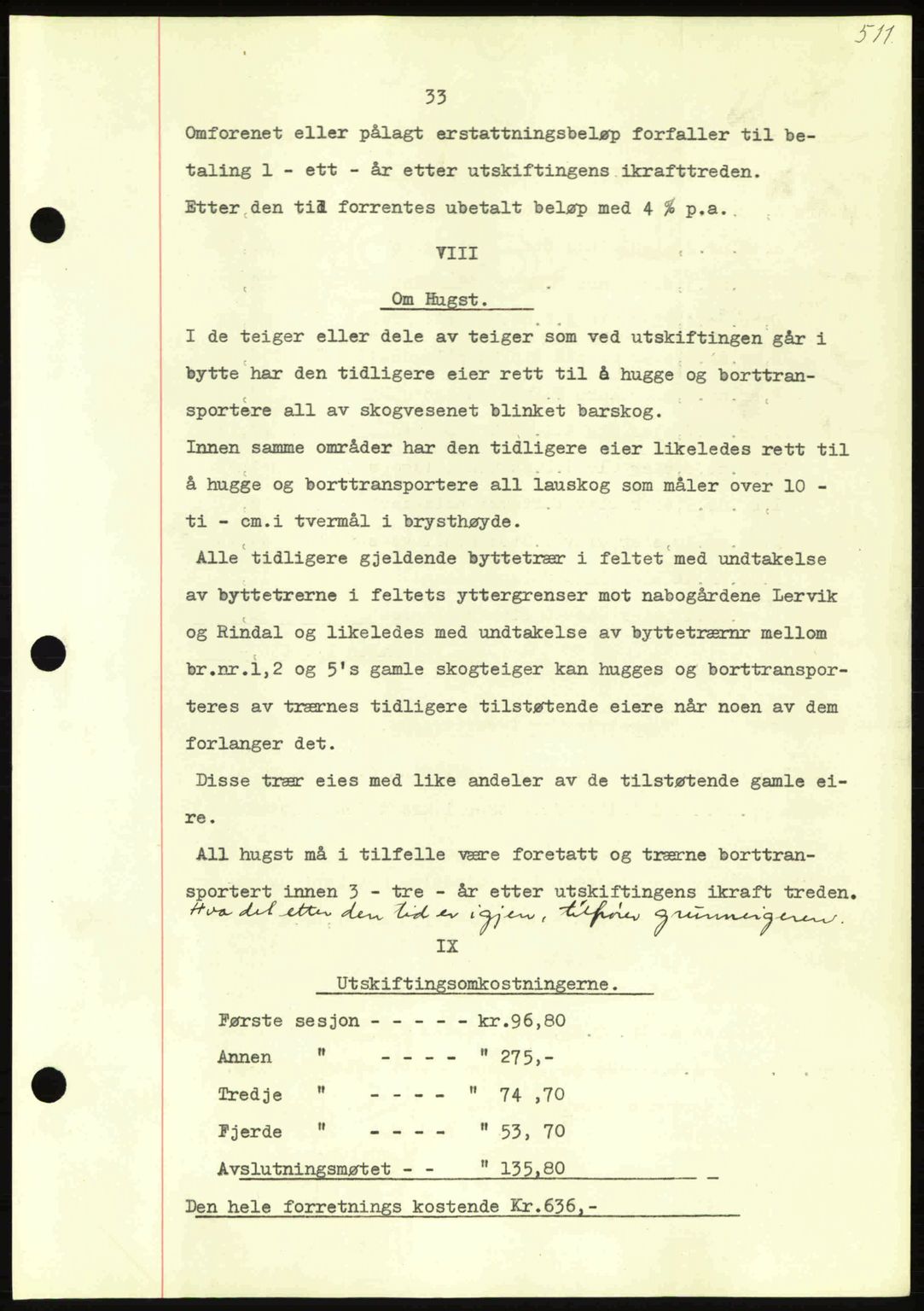 Nordmøre sorenskriveri, AV/SAT-A-4132/1/2/2Ca: Mortgage book no. A100a, 1945-1945, Diary no: : 1654/1945