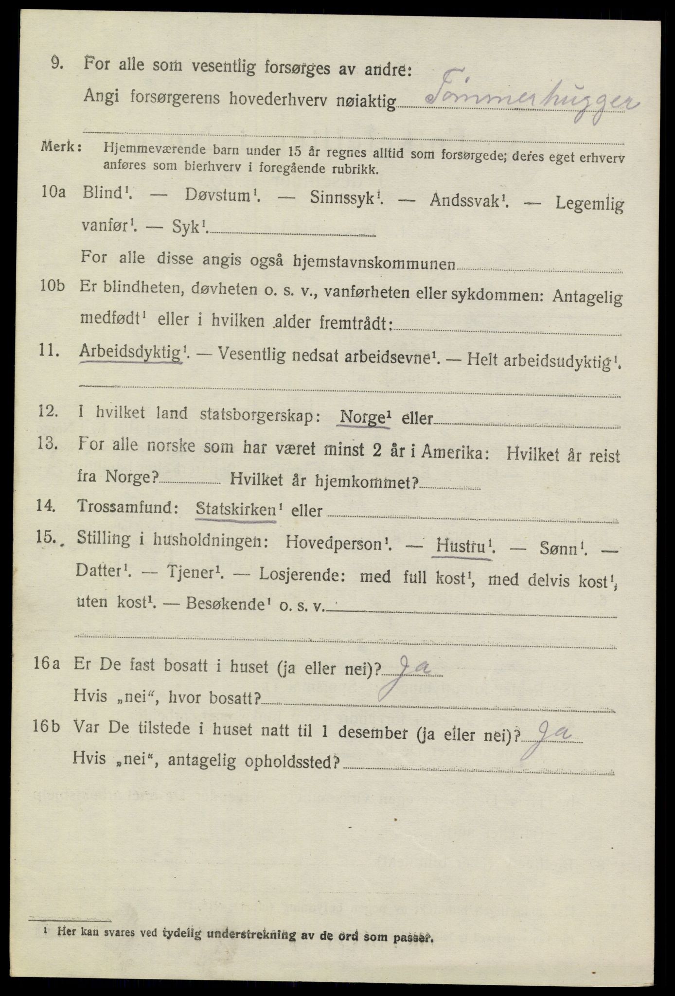 SAKO, 1920 census for Sannidal, 1920, p. 4916