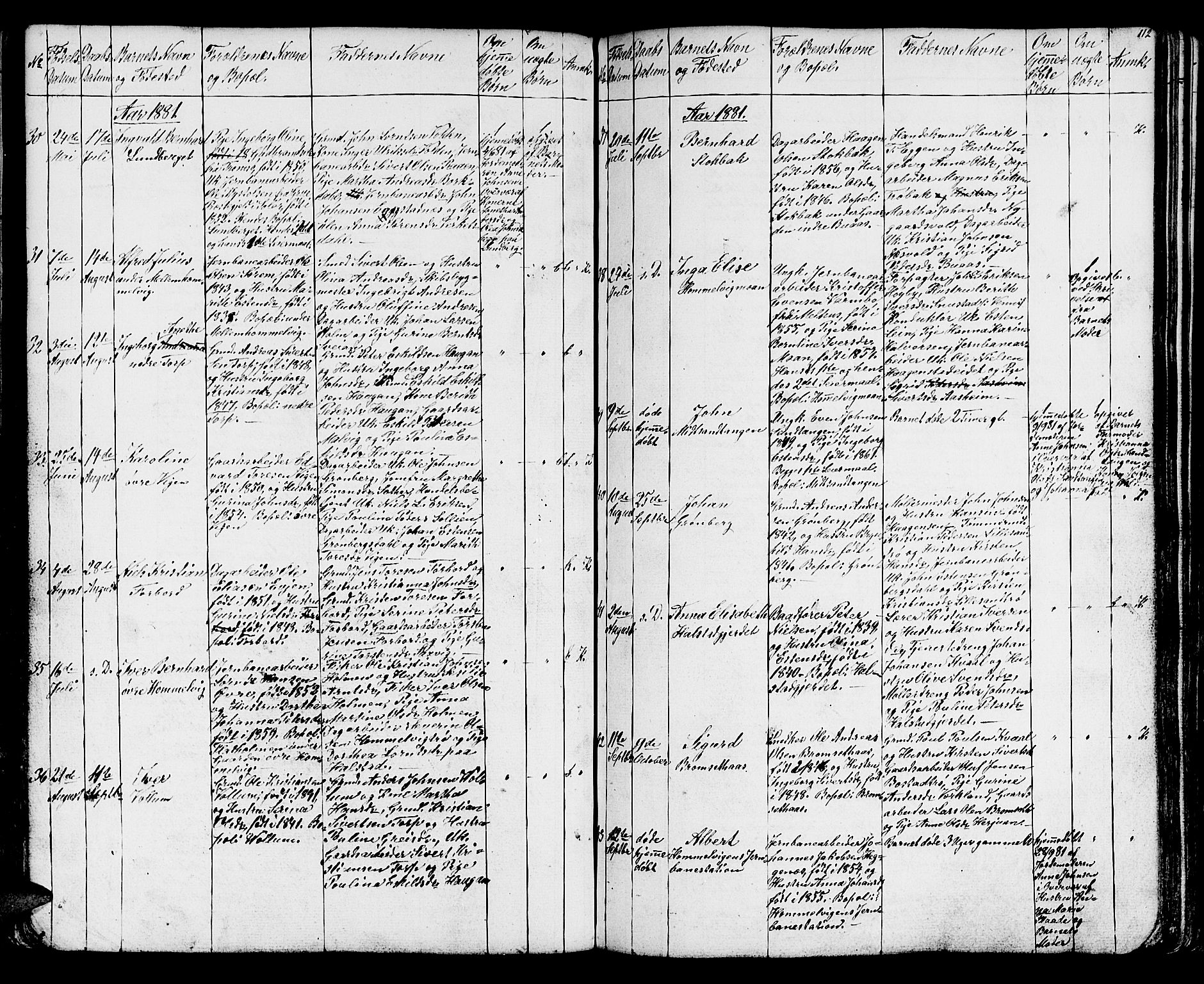 Ministerialprotokoller, klokkerbøker og fødselsregistre - Sør-Trøndelag, SAT/A-1456/616/L0422: Parish register (copy) no. 616C05, 1850-1888, p. 112