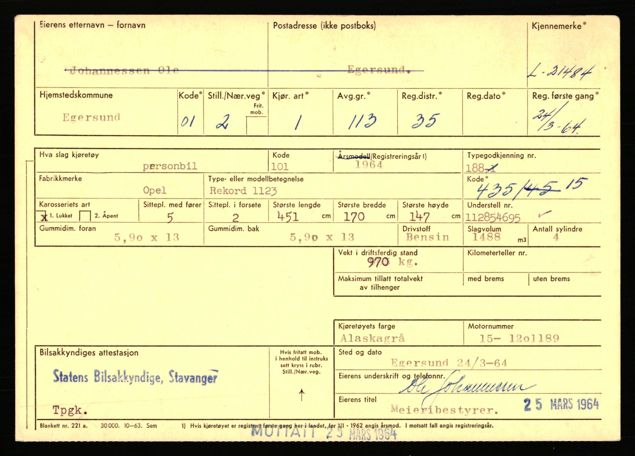 Stavanger trafikkstasjon, AV/SAST-A-101942/0/F/L0037: L-20500 - L-21499, 1930-1971, p. 2243