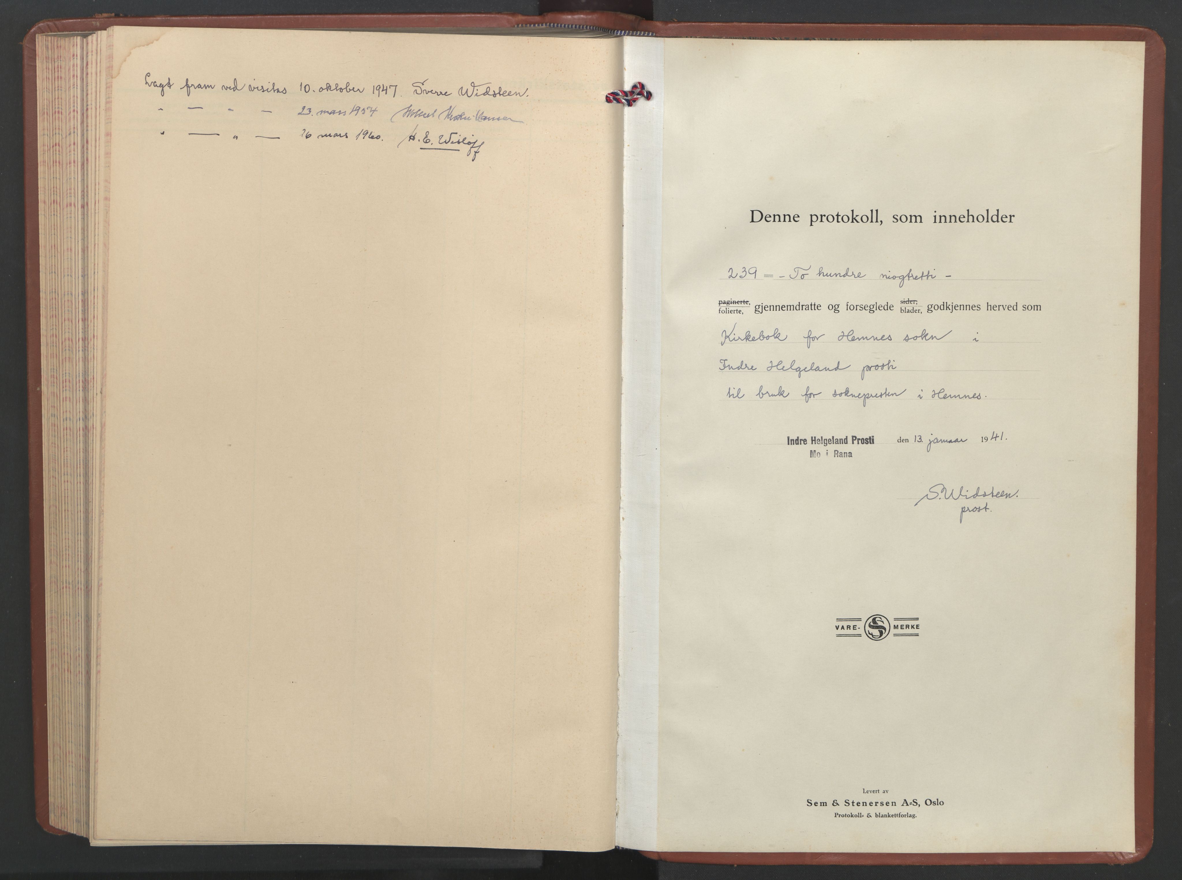 Ministerialprotokoller, klokkerbøker og fødselsregistre - Nordland, SAT/A-1459/825/L0374: Parish register (copy) no. 825C11, 1941-1957