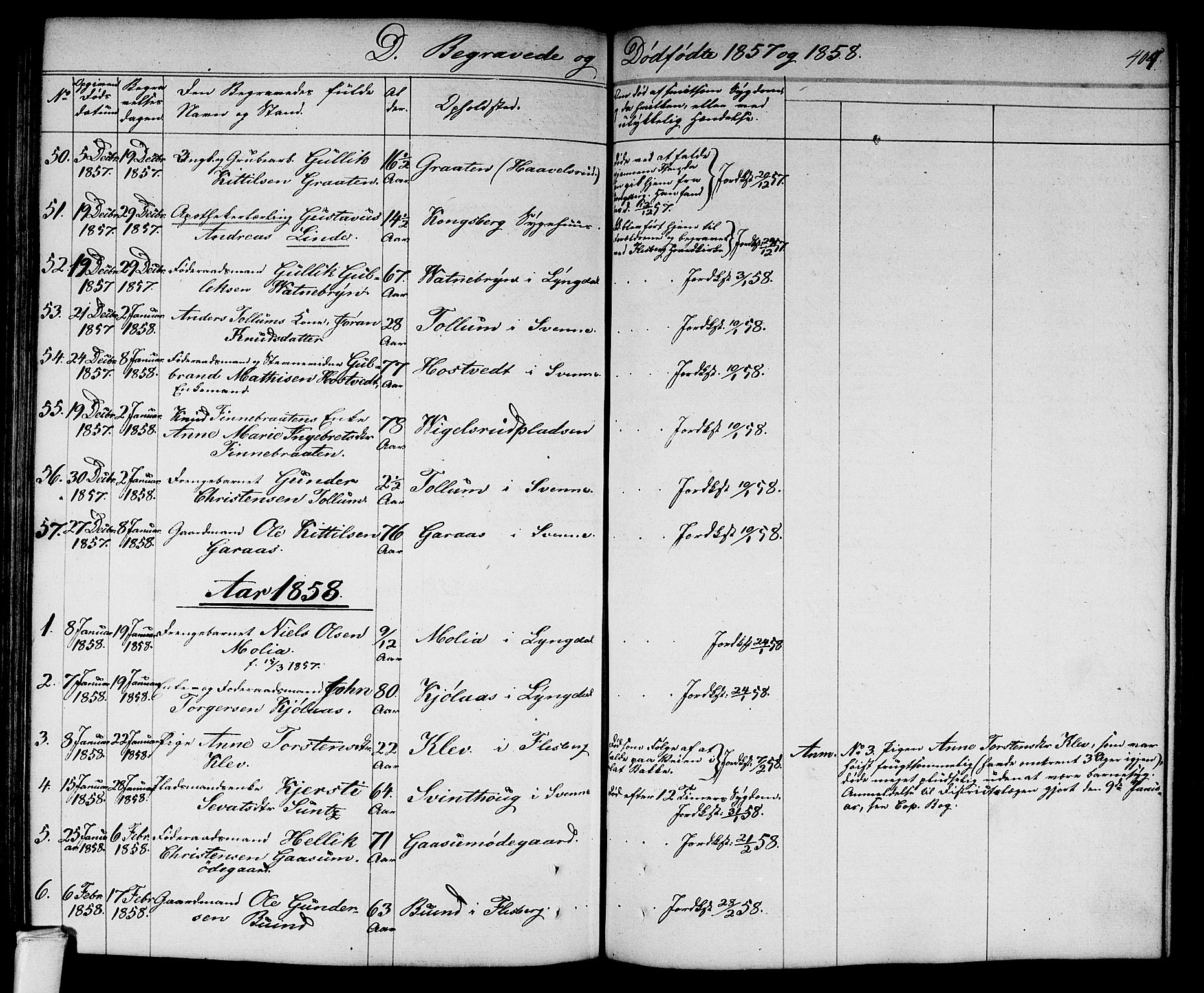 Flesberg kirkebøker, SAKO/A-18/G/Ga/L0002: Parish register (copy) no. I 2, 1834-1860, p. 404
