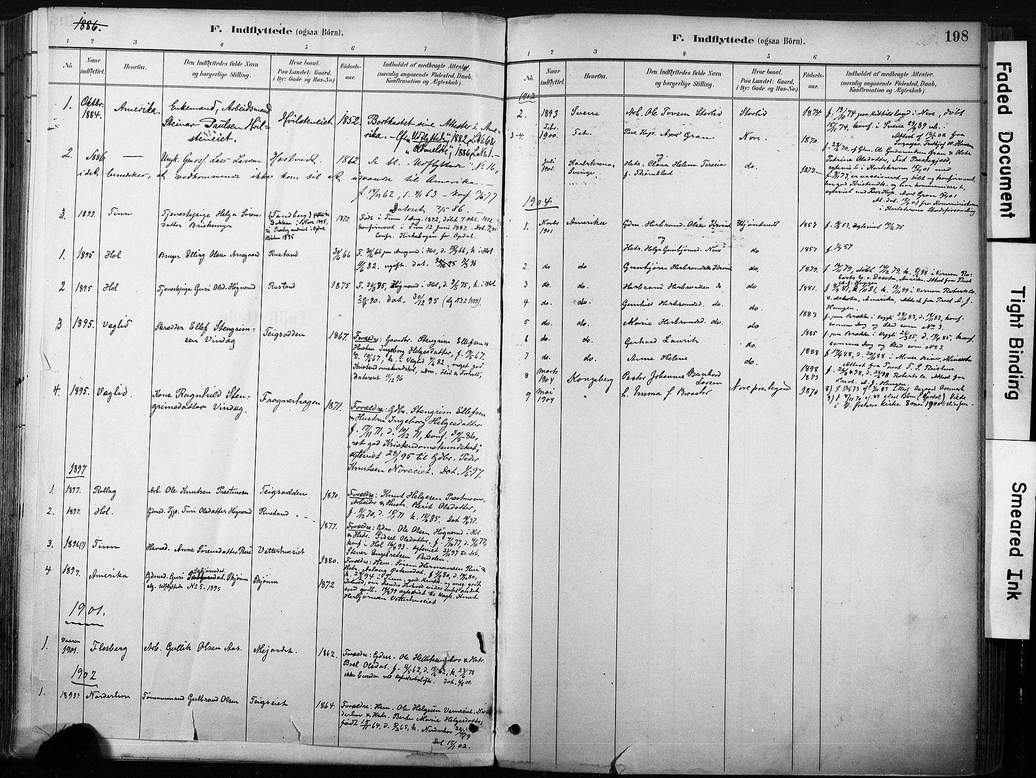 Nore kirkebøker, SAKO/A-238/F/Fb/L0002: Parish register (official) no. II 2, 1886-1906, p. 198