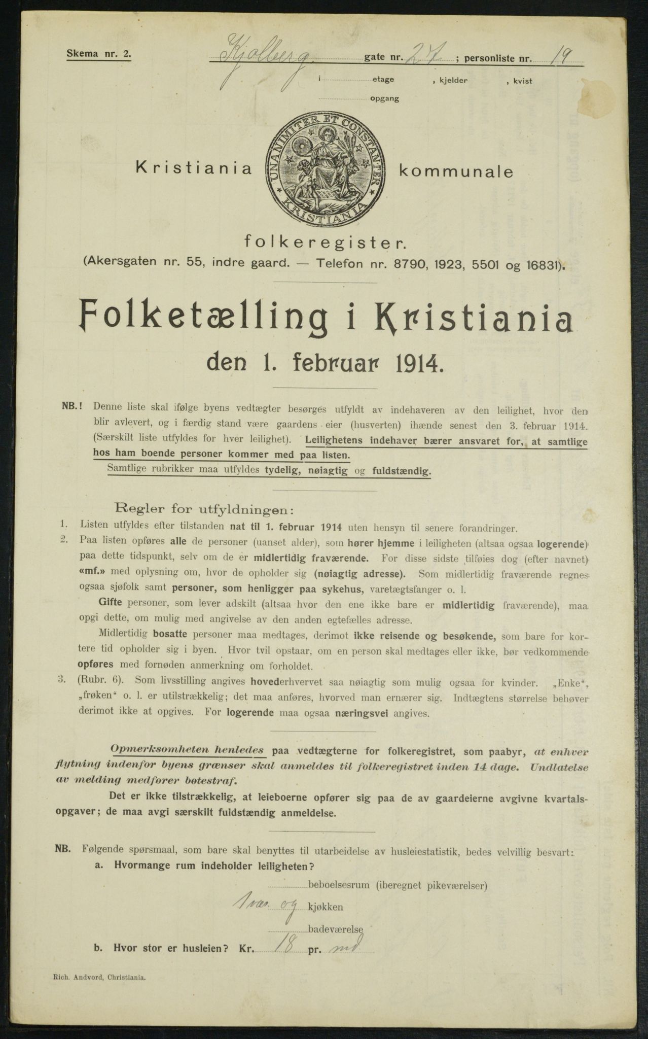 OBA, Municipal Census 1914 for Kristiania, 1914, p. 51791