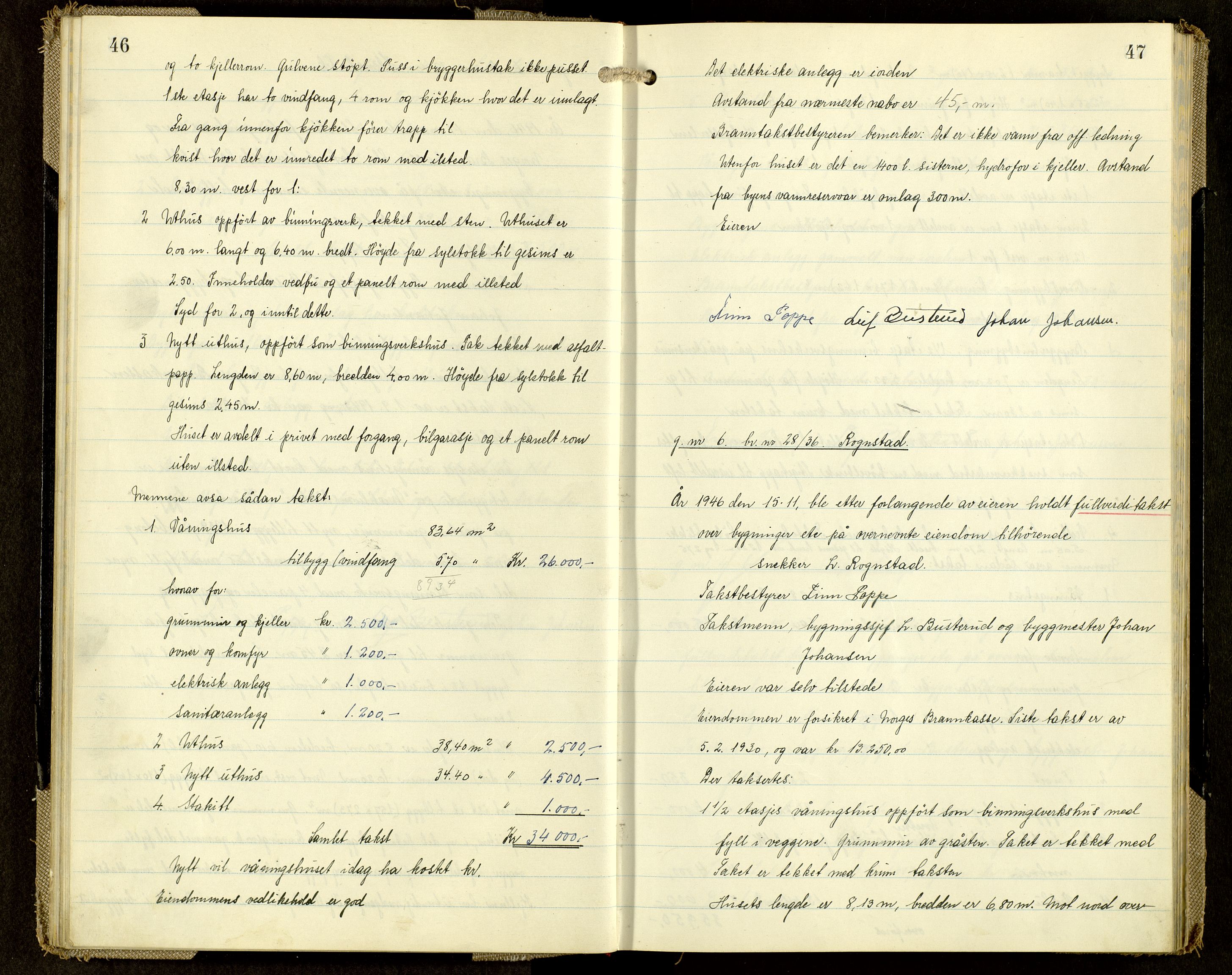 Norges Brannkasse, Hamar, AV/SAH-NBRANH-006/F/Fa/L0012: Branntakstprotokoll, 1946-1948, p. 46-47