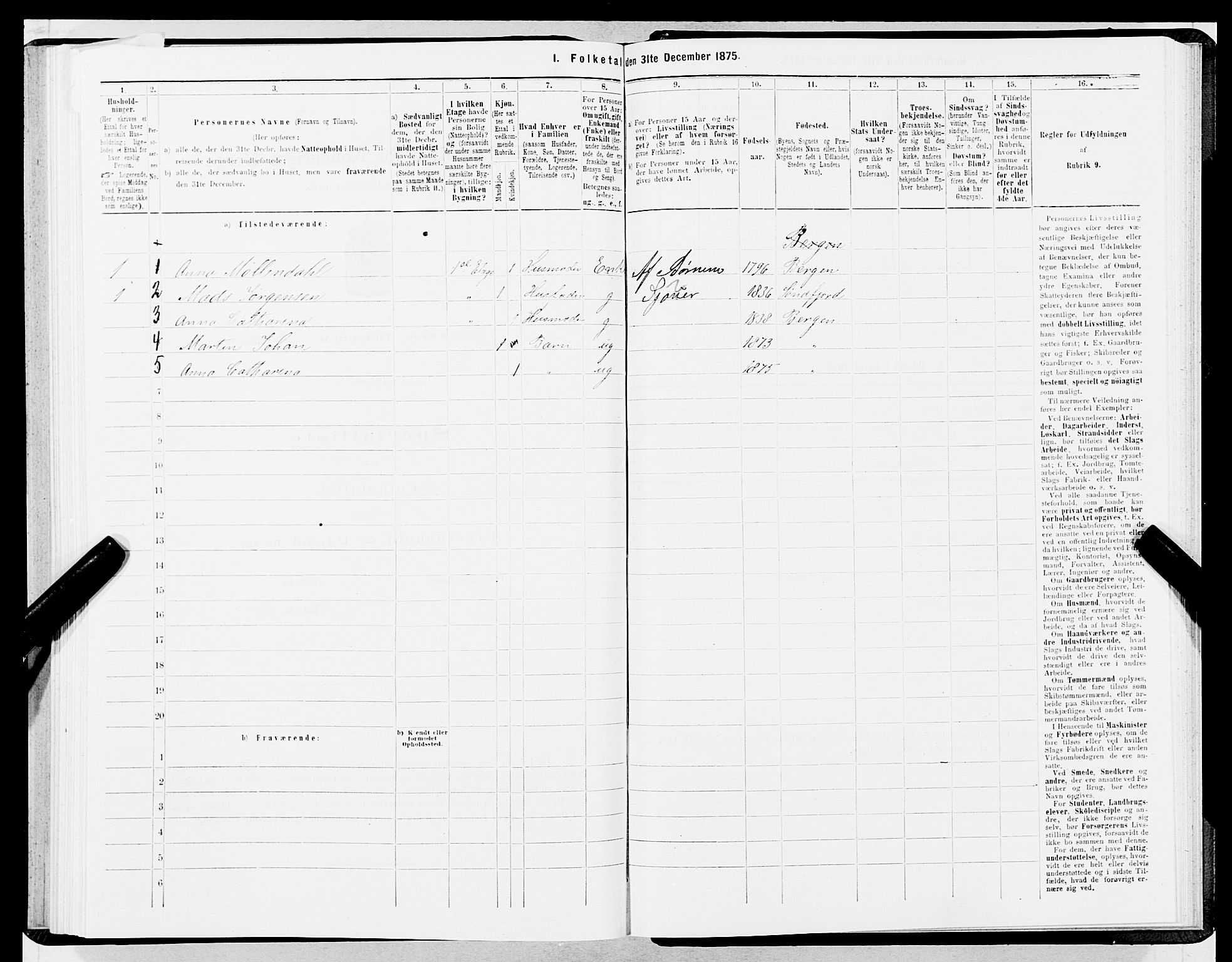 SAB, 1875 census for 1301 Bergen, 1875, p. 2500