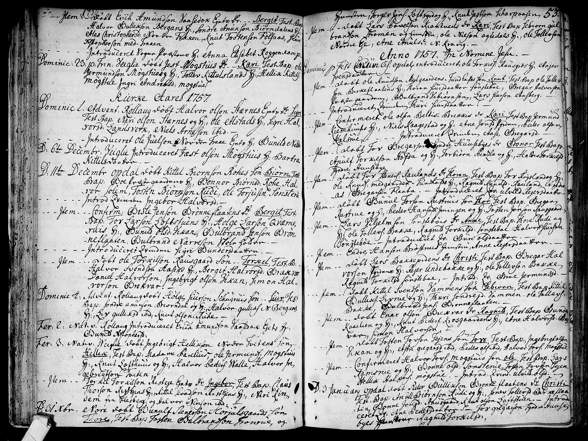 Rollag kirkebøker, SAKO/A-240/F/Fa/L0003: Parish register (official) no. I 3, 1743-1778, p. 53