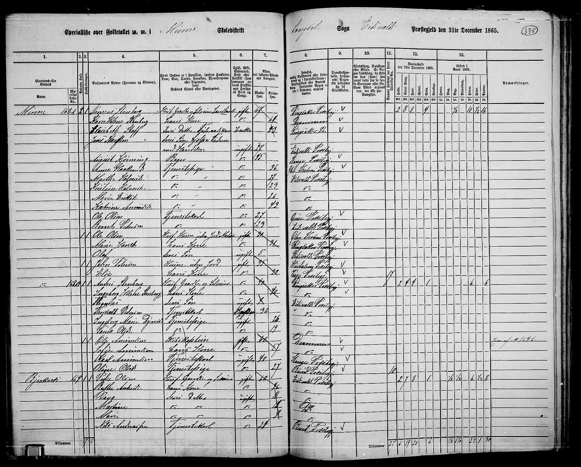 RA, 1865 census for Eidsvoll, 1865, p. 302