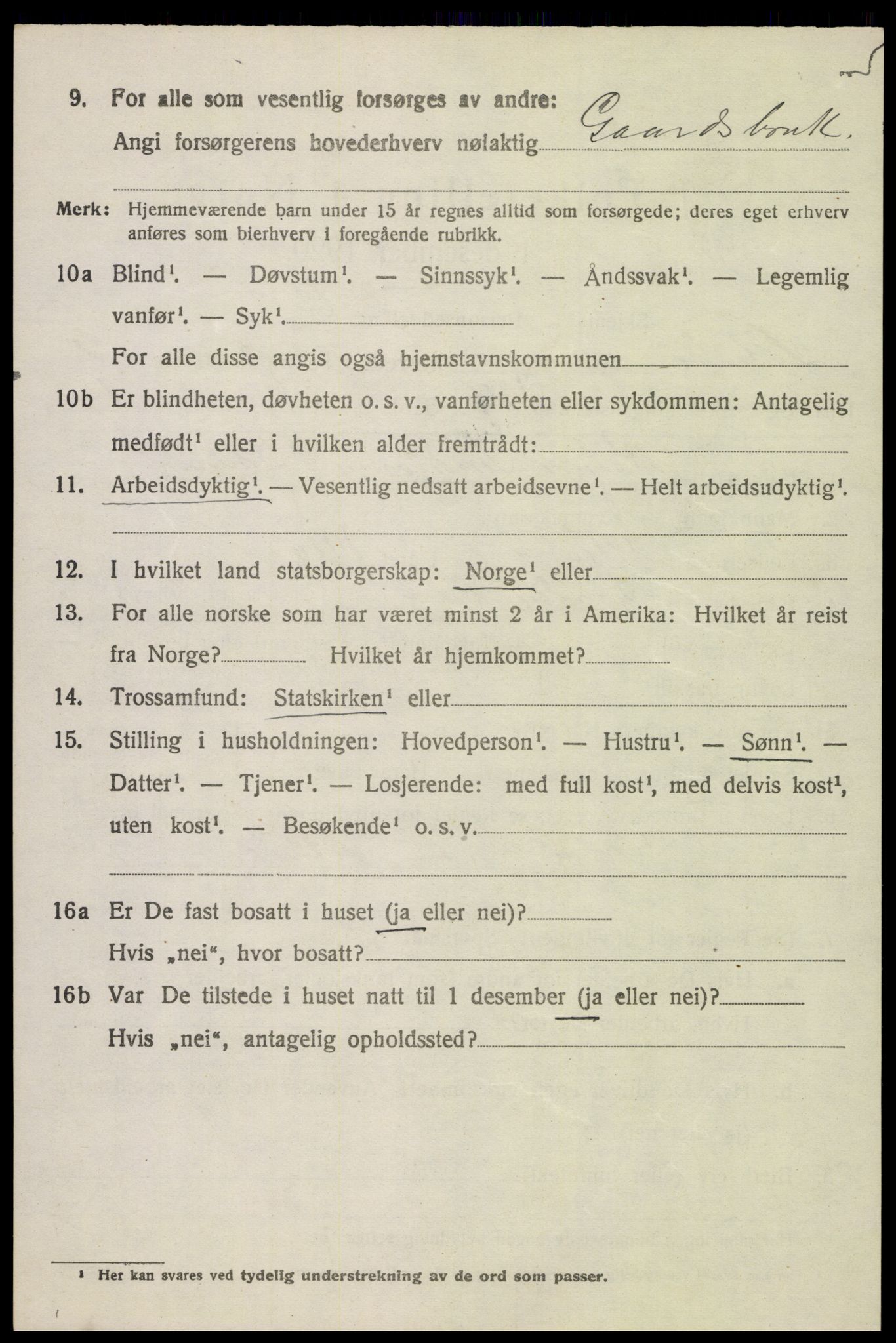 SAH, 1920 census for Sør-Fron, 1920, p. 3476