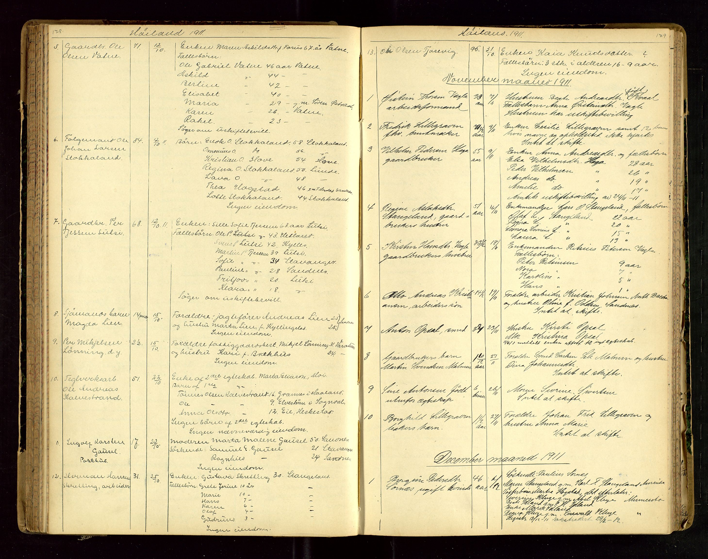 Jæren sorenskriveri, AV/SAST-A-100310/01/5/52/52B/L0003: DØDSFALLPROTOKOLL, 1910-1916, p. 178-179