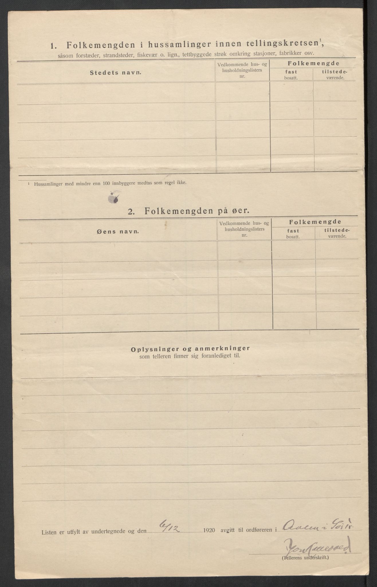 SAT, 1920 census for Ålen, 1920, p. 38