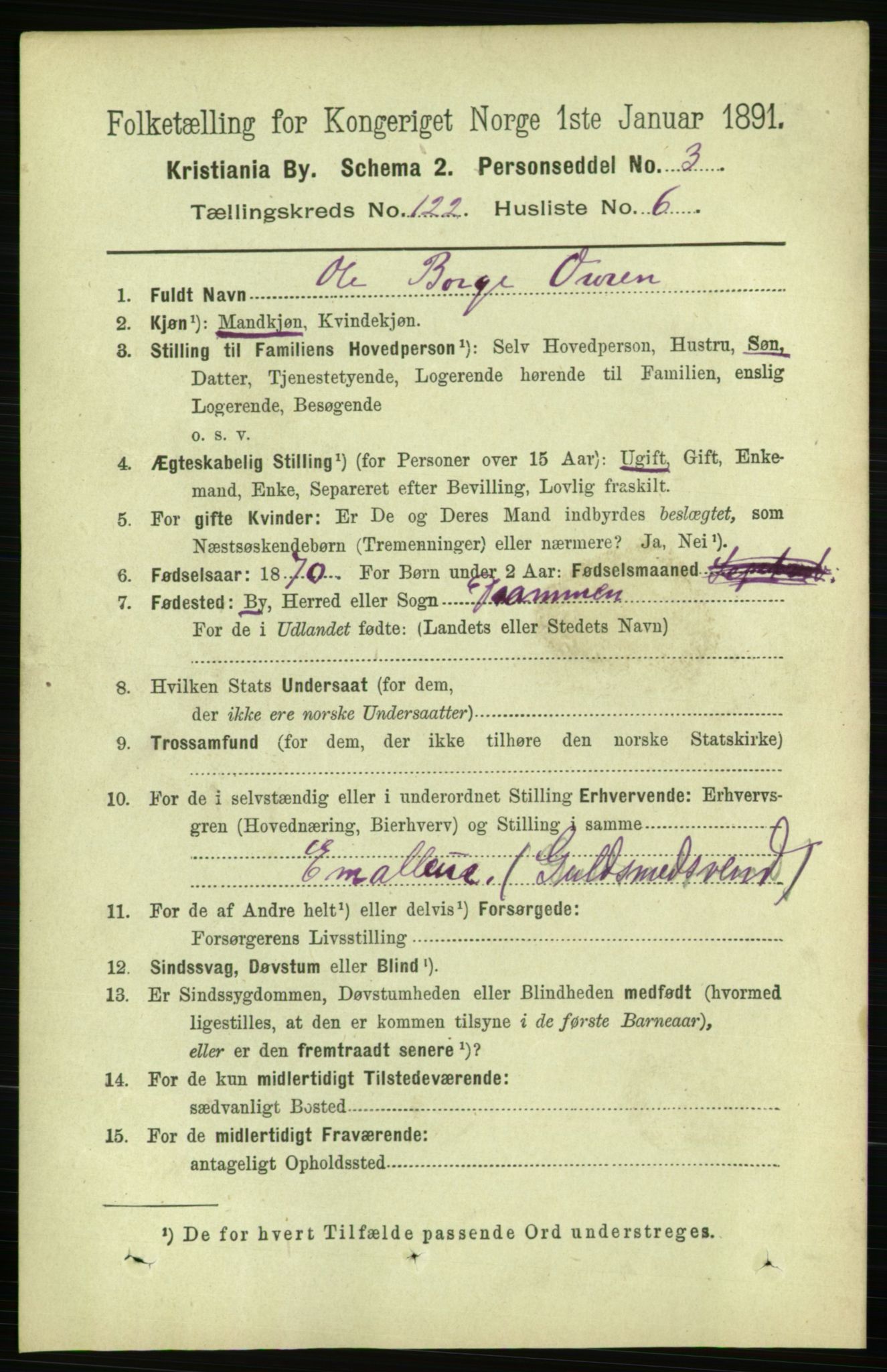 RA, 1891 census for 0301 Kristiania, 1891, p. 64786