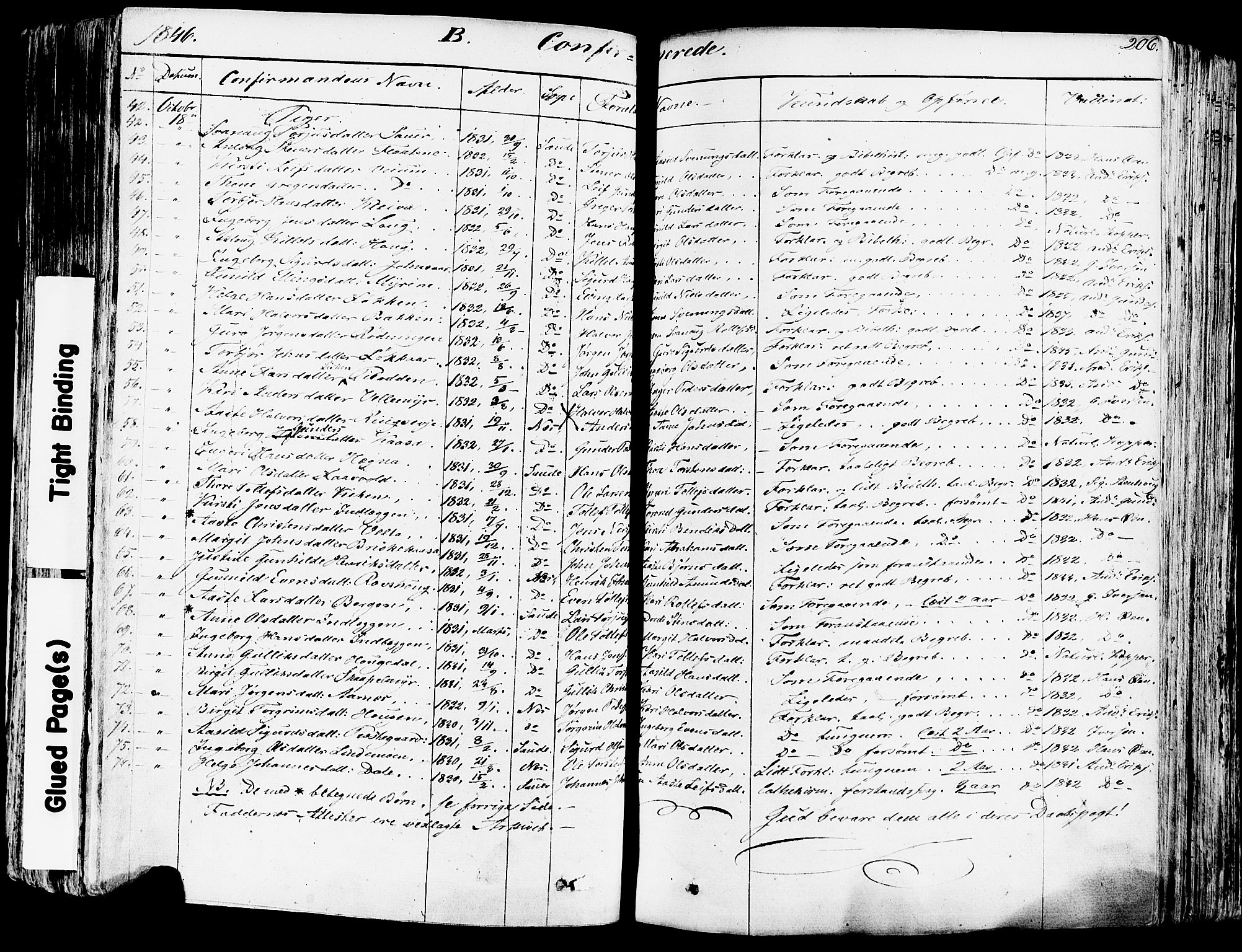 Sauherad kirkebøker, SAKO/A-298/F/Fa/L0006: Parish register (official) no. I 6, 1827-1850, p. 206