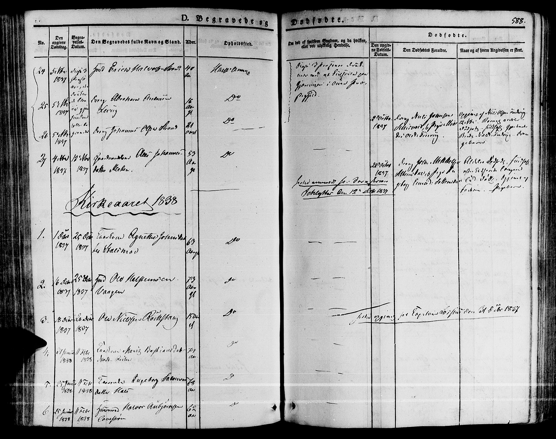 Ministerialprotokoller, klokkerbøker og fødselsregistre - Møre og Romsdal, AV/SAT-A-1454/592/L1025: Parish register (official) no. 592A03 /2, 1831-1849, p. 588