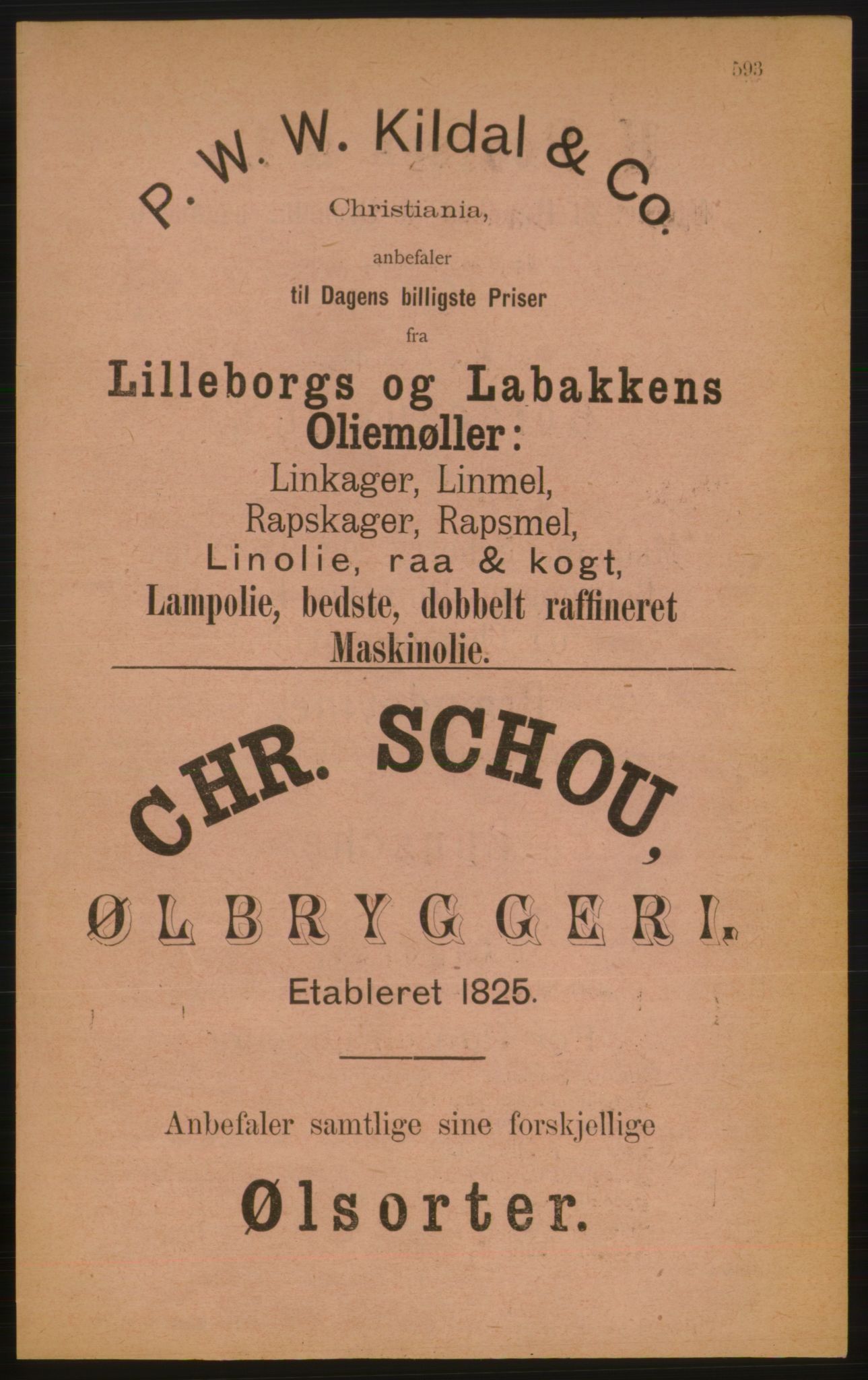 Kristiania/Oslo adressebok, PUBL/-, 1888, p. 593