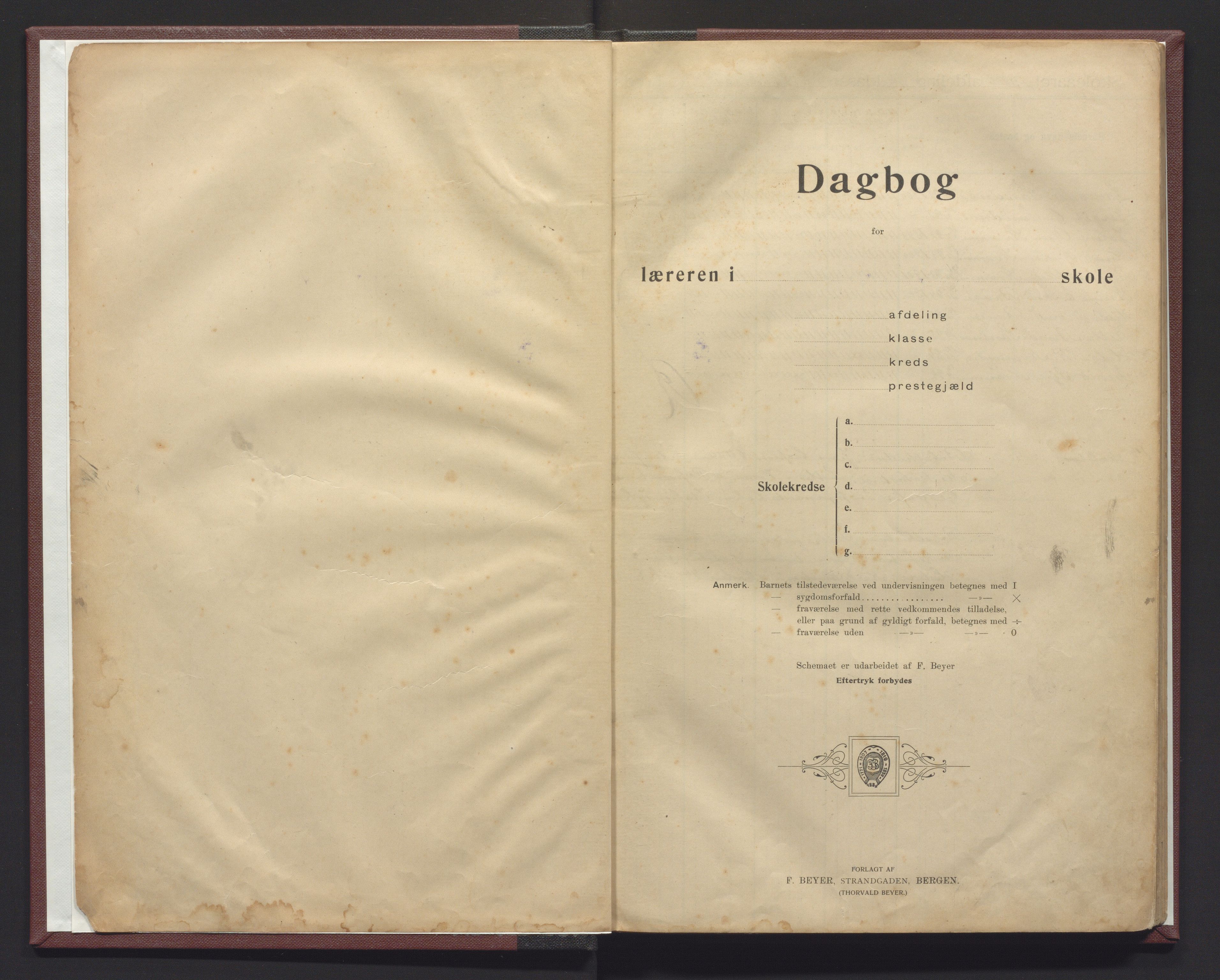 Masfjorden kommune. Barneskulane, IKAH/1266-231/G/Ga/L0025: Dagbok for Andvik og Sandnes krinsar, 1906-1919