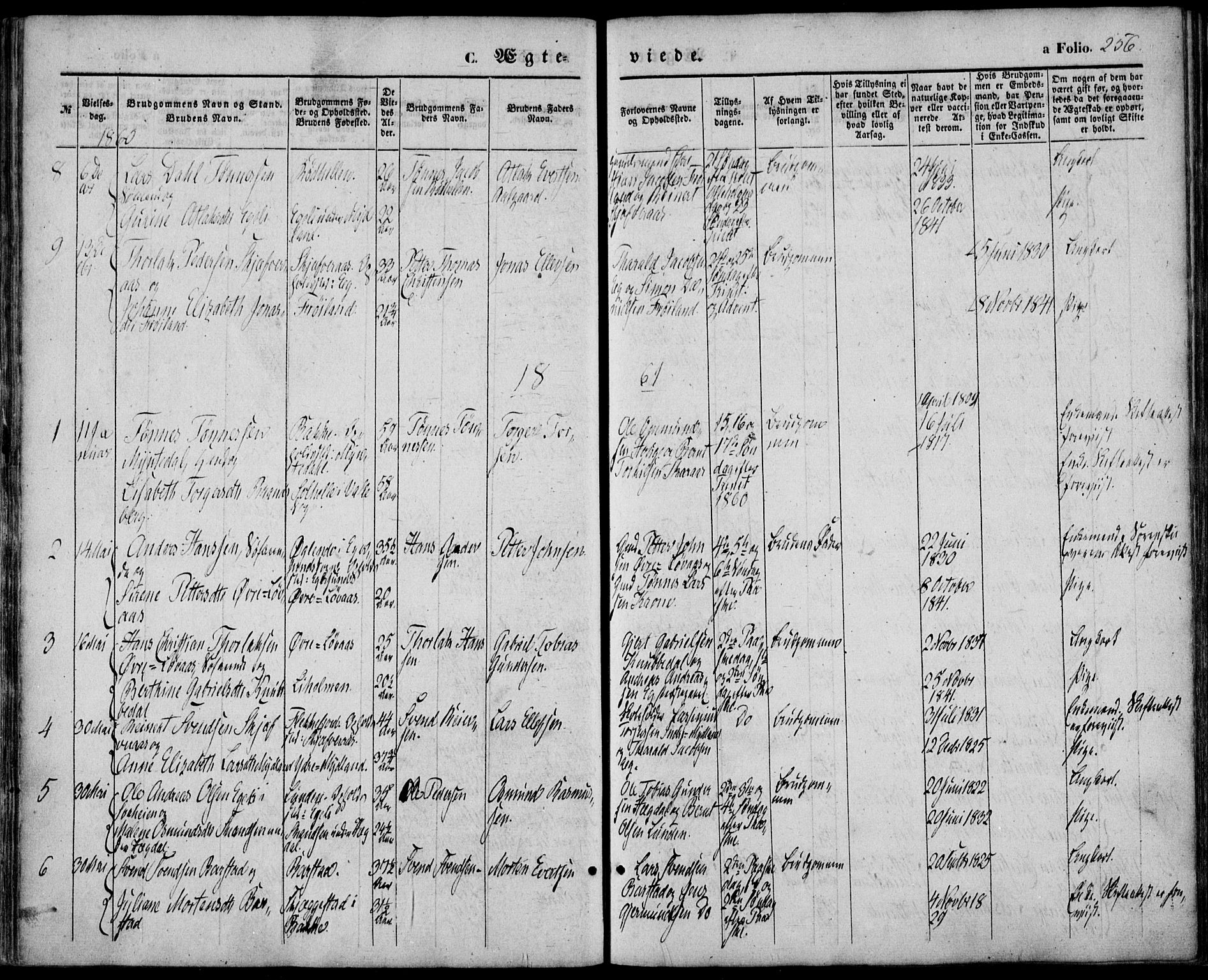 Sokndal sokneprestkontor, SAST/A-101808: Parish register (official) no. A 9, 1857-1874, p. 256a