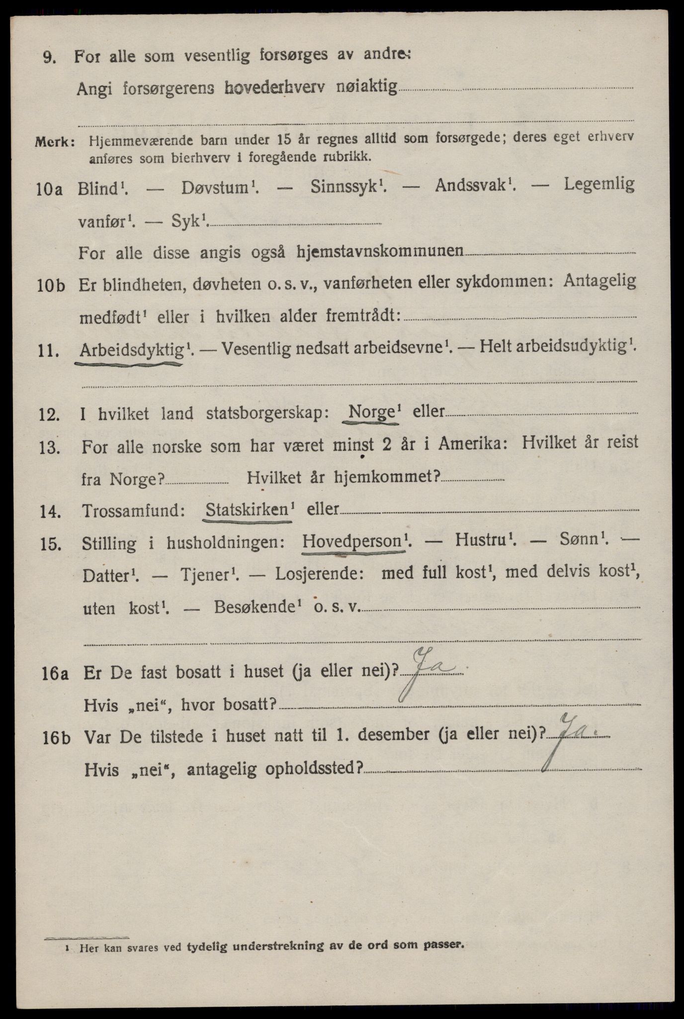 SAST, 1920 census for Eigersund, 1920, p. 1644