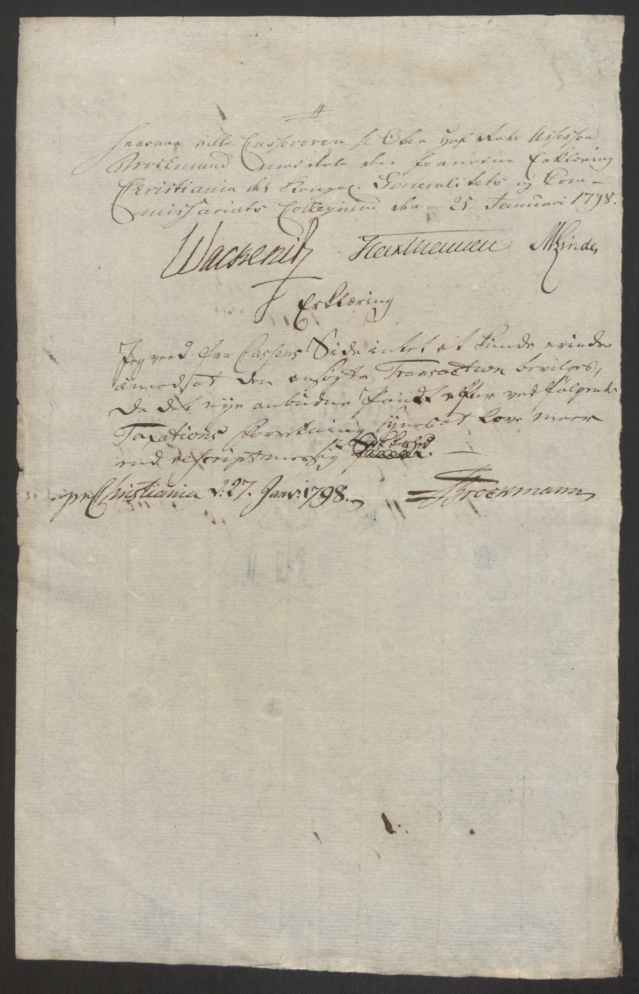 Forsvaret, Den norske kvesthuskasse/krigshospitalkasse, AV/RA-RAFA-1887/F/Fa/L0017: Innkomne brev:, 1782-1807, p. 211