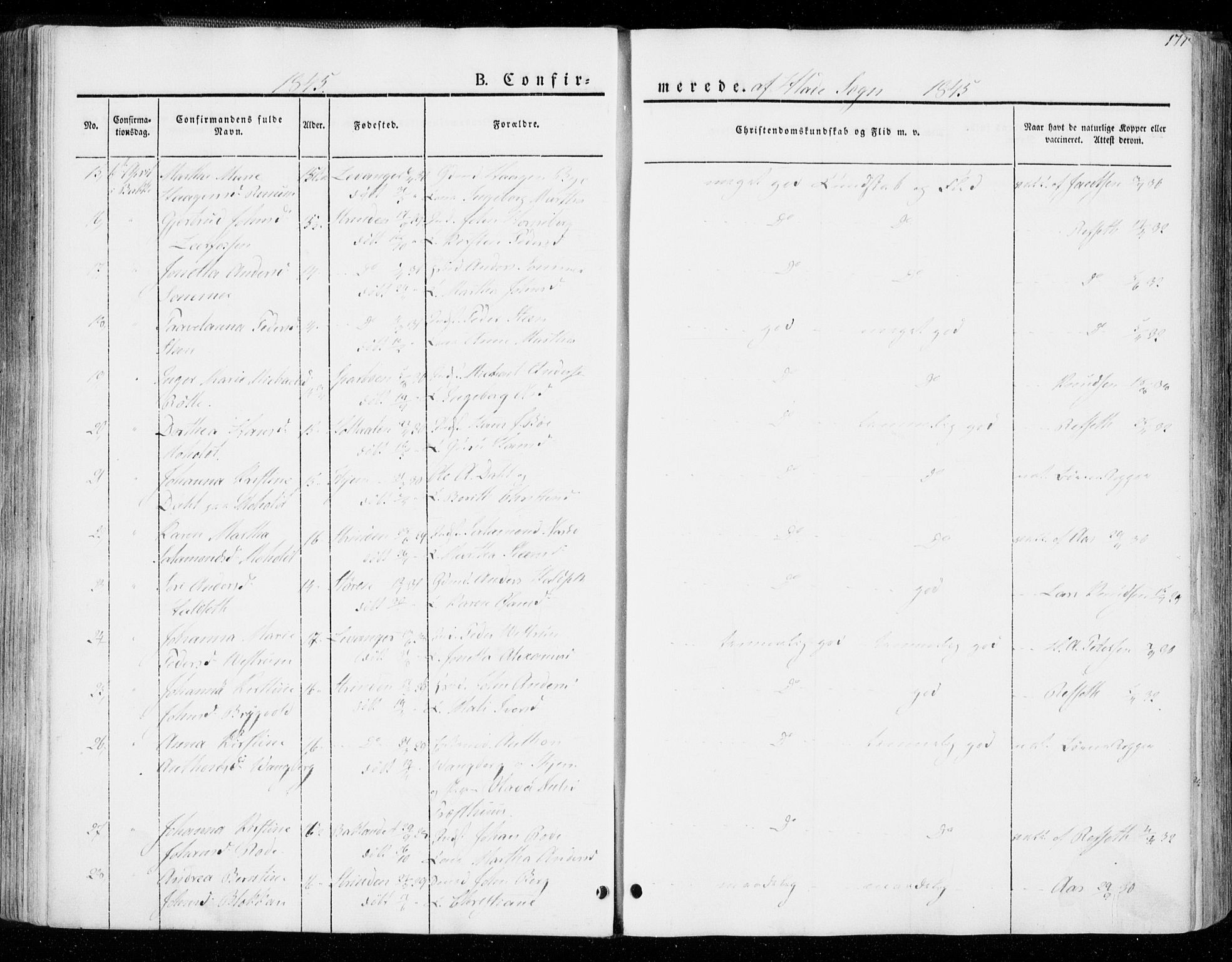 Ministerialprotokoller, klokkerbøker og fødselsregistre - Sør-Trøndelag, SAT/A-1456/606/L0290: Parish register (official) no. 606A05, 1841-1847, p. 177