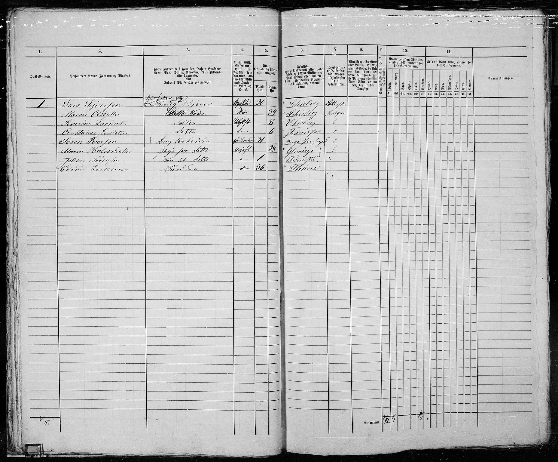 RA, 1865 census for Fredrikstad/Fredrikstad, 1865, p. 56