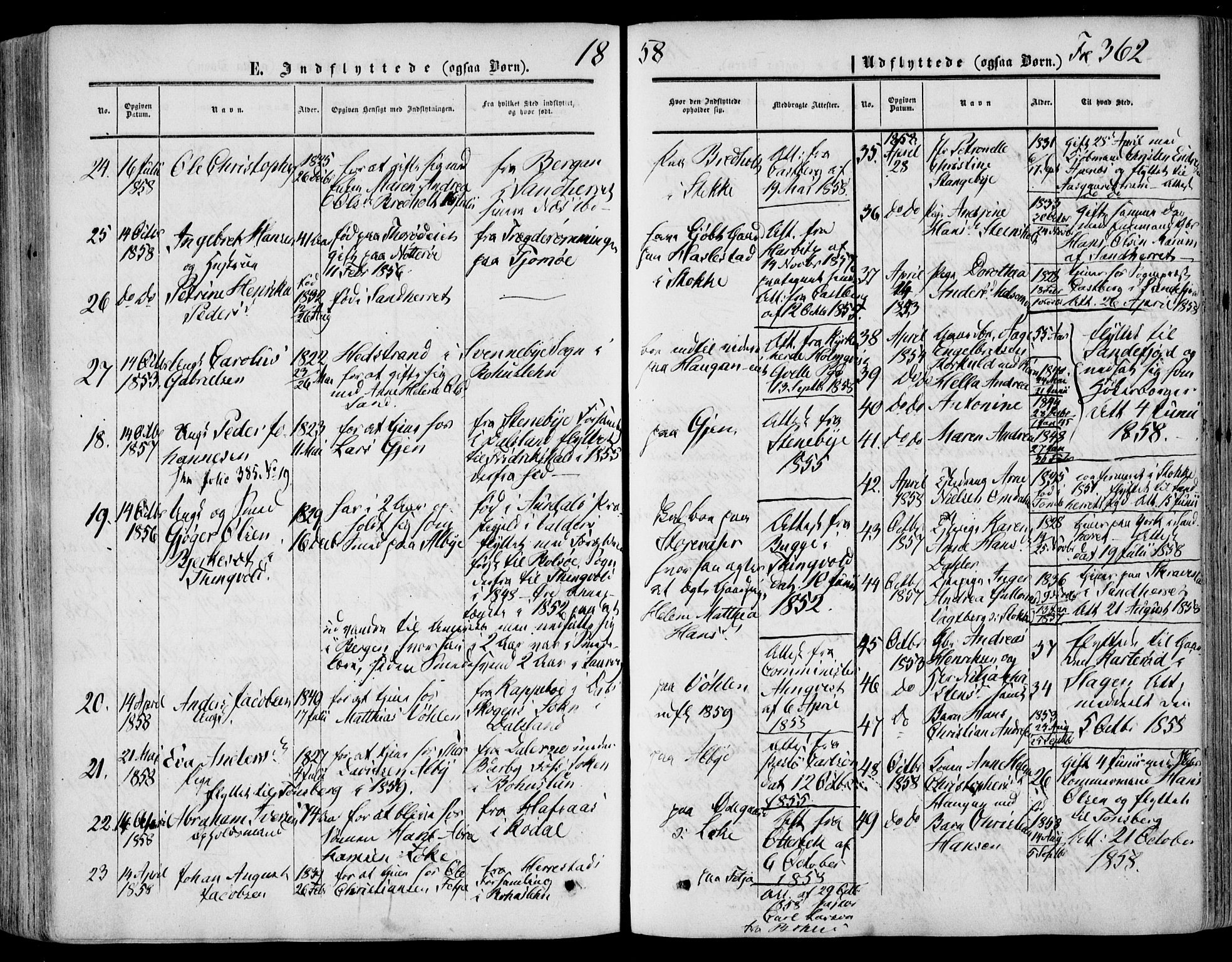 Stokke kirkebøker, AV/SAKO-A-320/F/Fa/L0008: Parish register (official) no. I 8, 1858-1871, p. 362