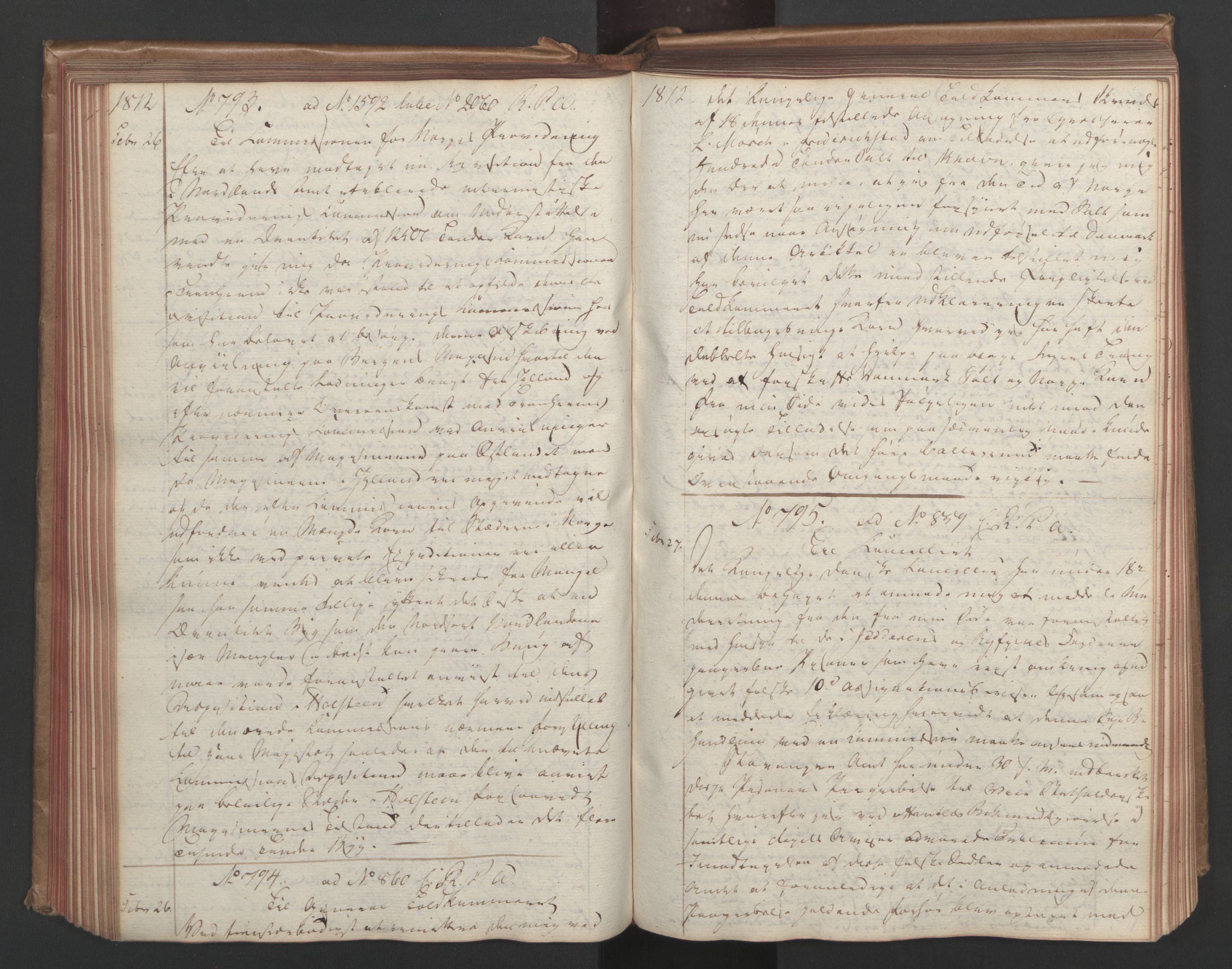 Stattholderembetet 1810-1814, 1. kontor (Kontor A), AV/RA-EA-2872/Ba/L0002: Kollegial korrespondanseprotokoll, 1811-1813, p. 141