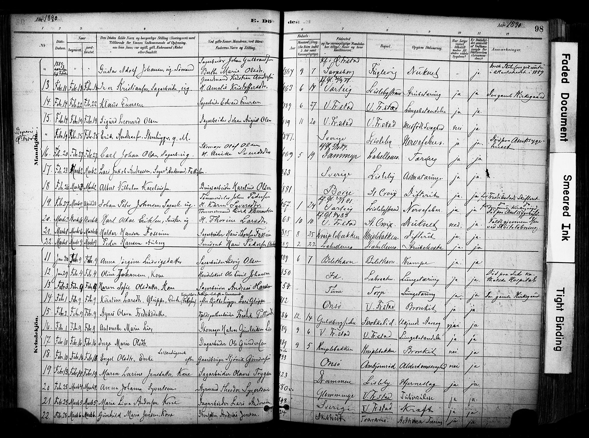 Glemmen prestekontor Kirkebøker, AV/SAO-A-10908/F/Fa/L0012: Parish register (official) no. 12, 1878-1973, p. 98