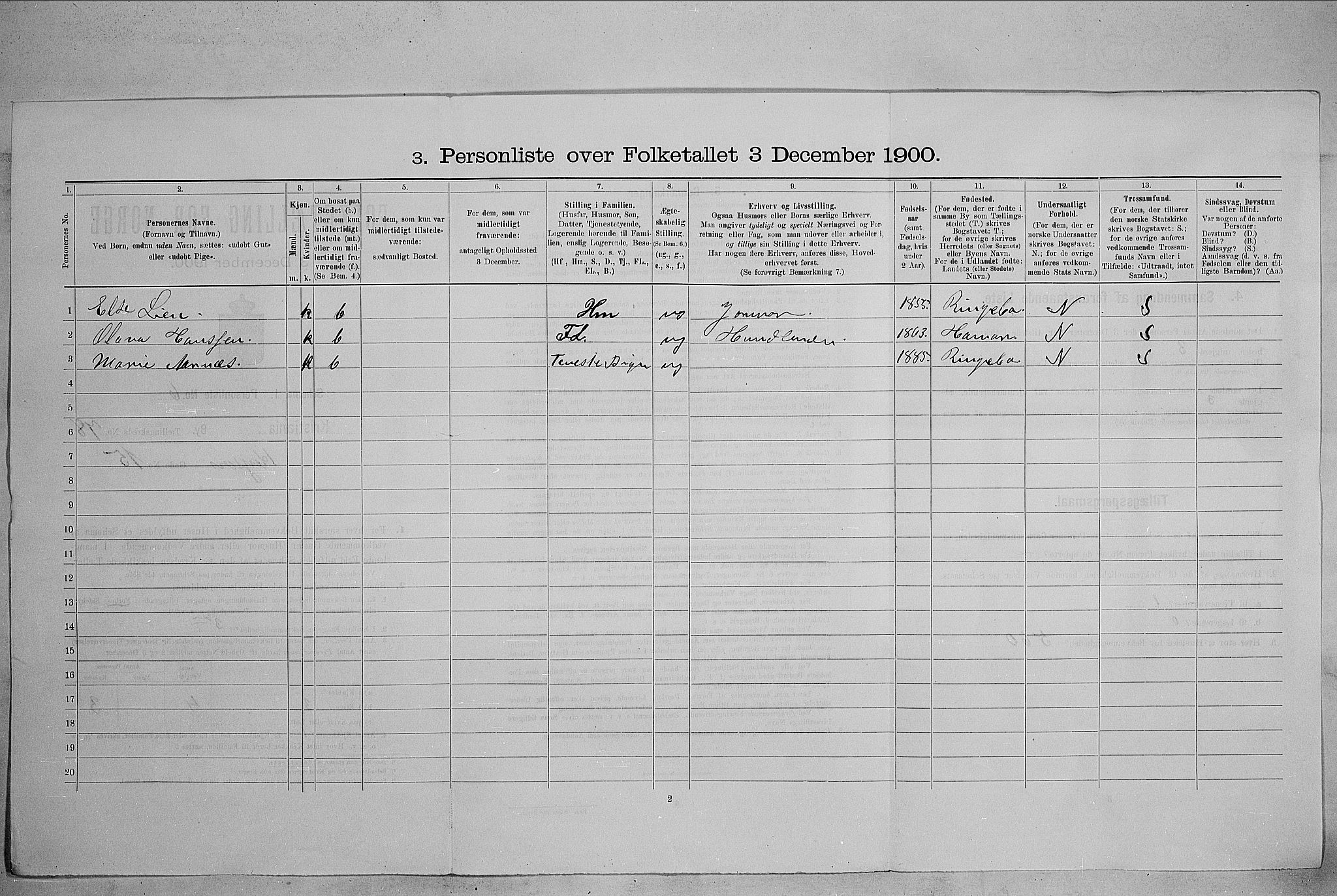 SAO, 1900 census for Kristiania, 1900, p. 45401