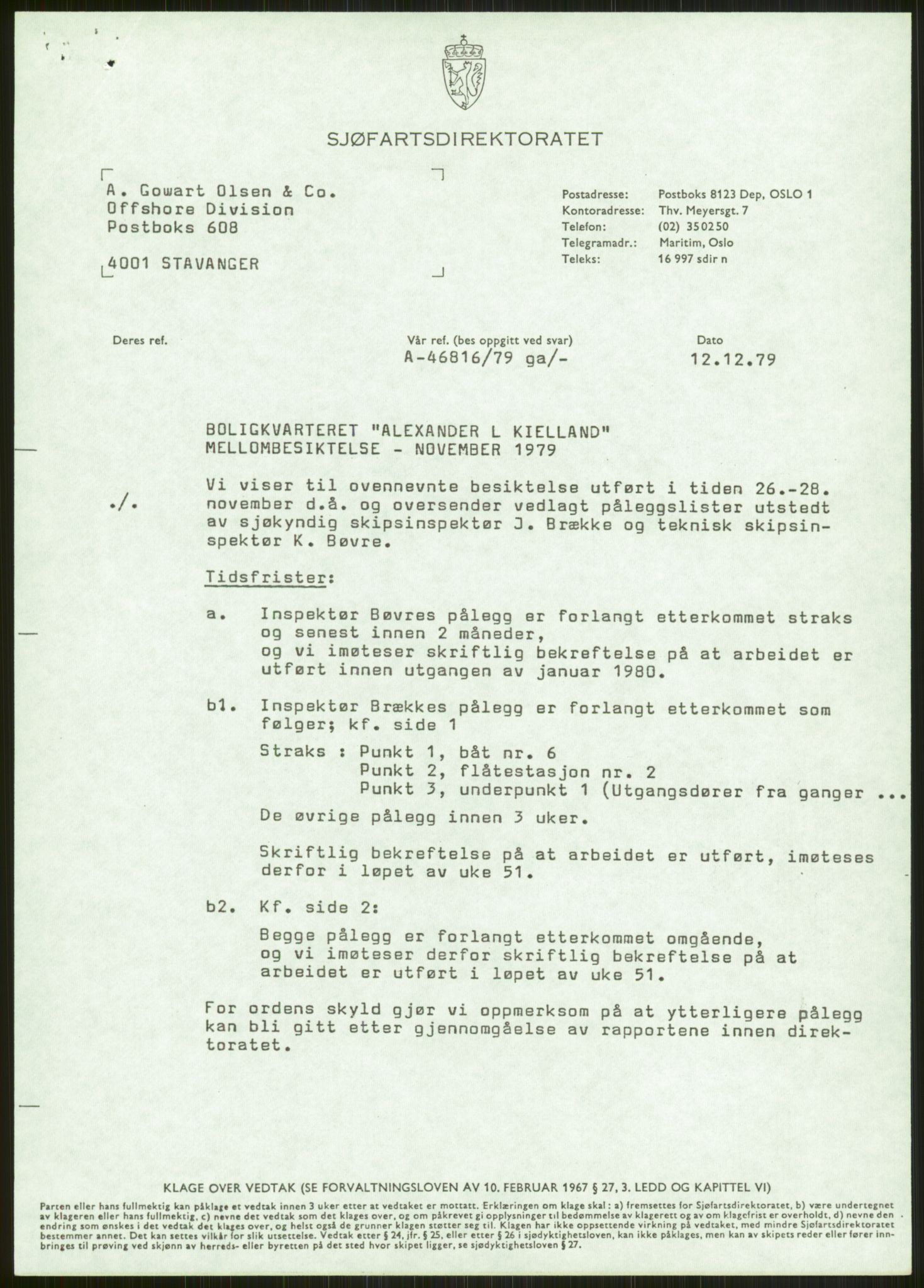 Justisdepartementet, Granskningskommisjonen ved Alexander Kielland-ulykken 27.3.1980, AV/RA-S-1165/D/L0024: A Alexander L. Kielland (A1-A2, A7-A9, A14, A22, A16 av 31)/ E CFEM (E1, E3-E6 av 27)/ F Richard Ducros (Doku.liste + F1-F6 av 8)/ H Sjøfartsdirektoratet/Skipskontrollen (H12, H14-H16, H44, H49, H51 av 52), 1980-1981, p. 62