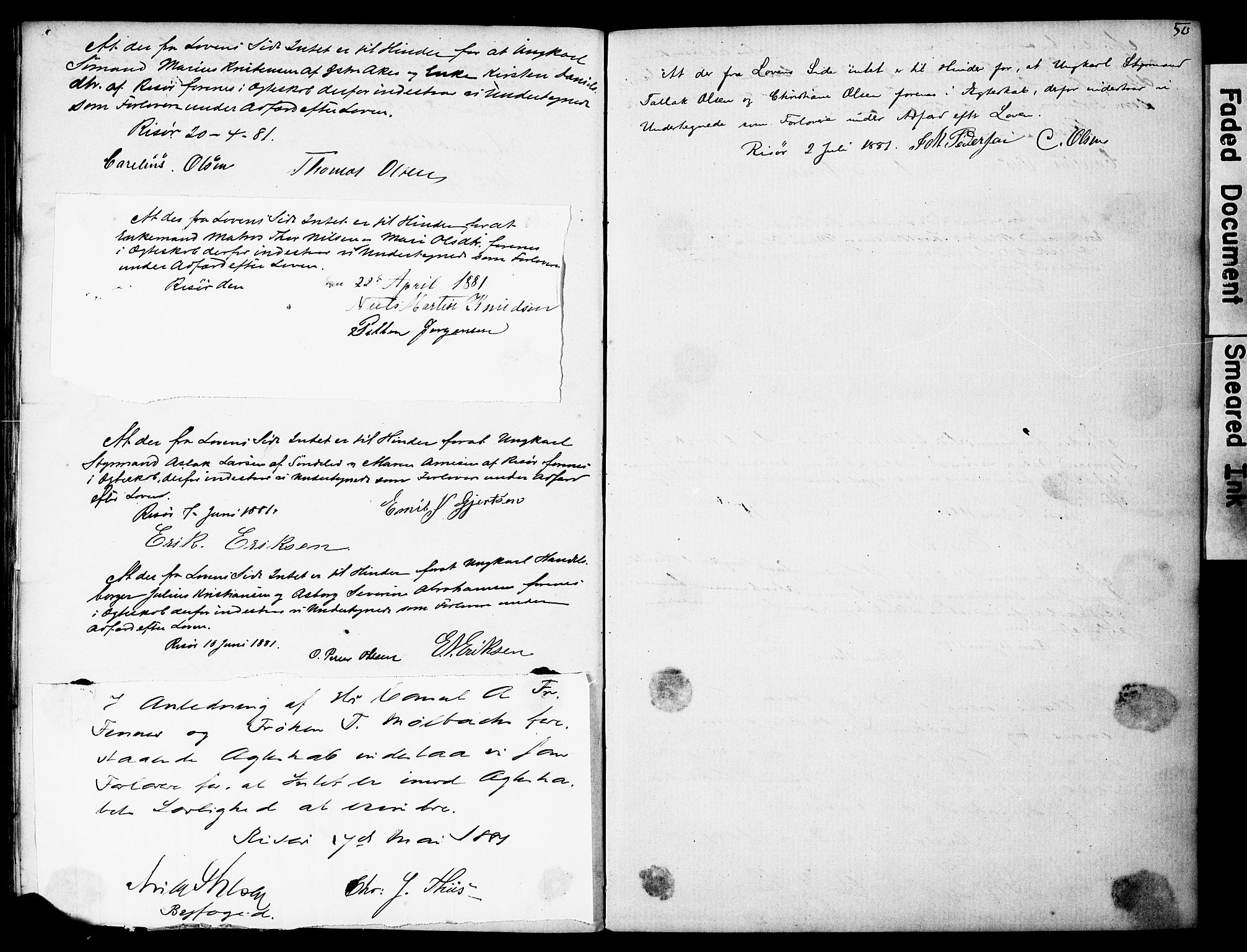 Risør sokneprestkontor, SAK/1111-0035/F/Fe/L0002: Banns register no. A VI 2, 1875-1881, p. 50