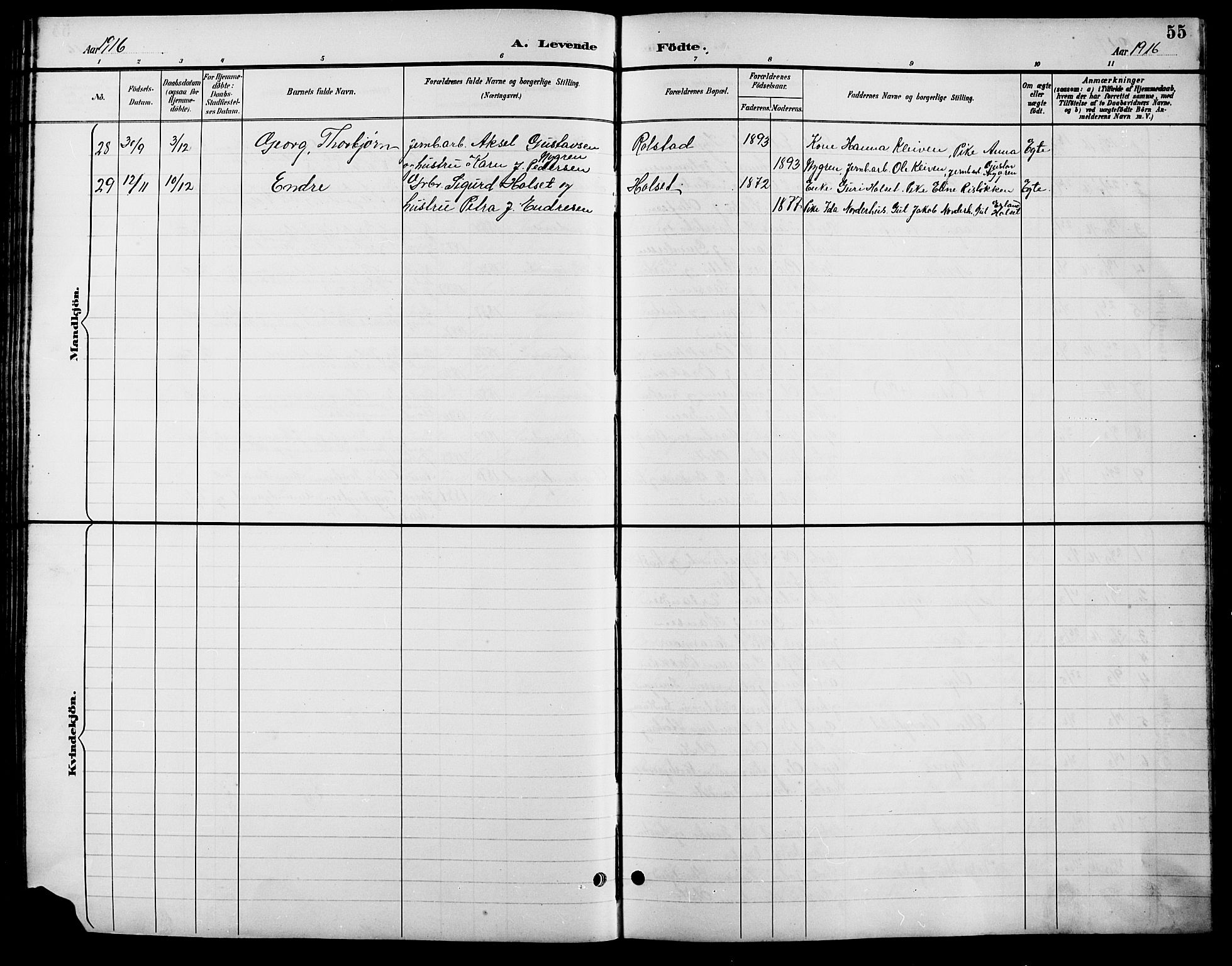 Lesja prestekontor, AV/SAH-PREST-068/H/Ha/Hab/L0007: Parish register (copy) no. 7, 1895-1919, p. 55