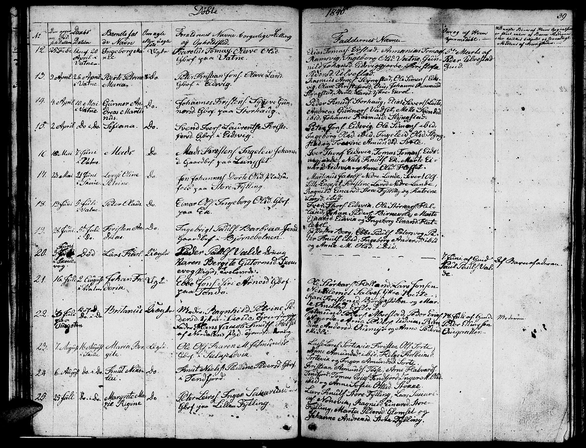 Ministerialprotokoller, klokkerbøker og fødselsregistre - Møre og Romsdal, AV/SAT-A-1454/524/L0361: Parish register (copy) no. 524C02, 1831-1840, p. 39