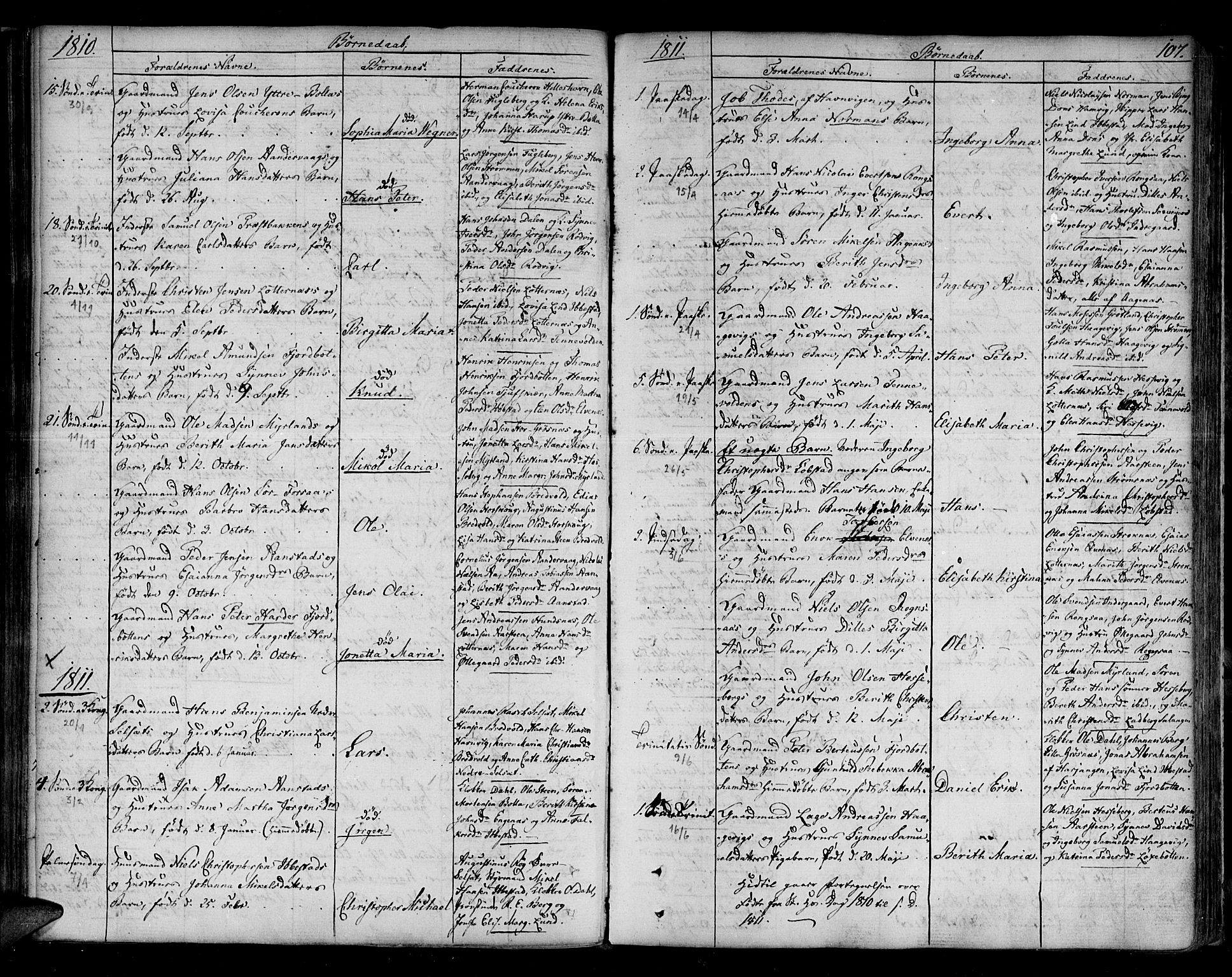 Ibestad sokneprestembete, SATØ/S-0077/H/Ha/Haa/L0004kirke: Parish register (official) no. 4, 1801-1824, p. 107