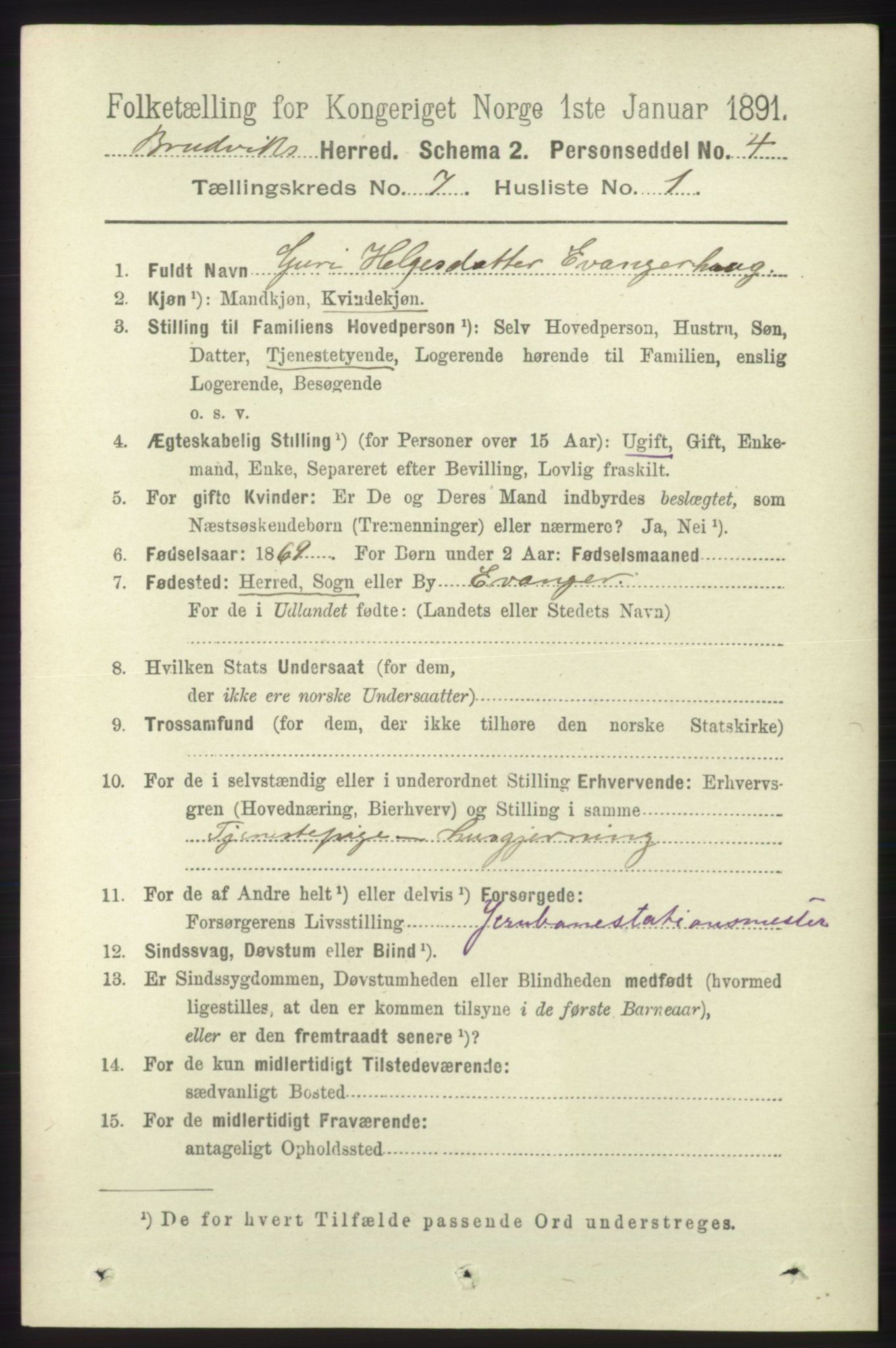 RA, 1891 census for 1251 Bruvik, 1891, p. 2042